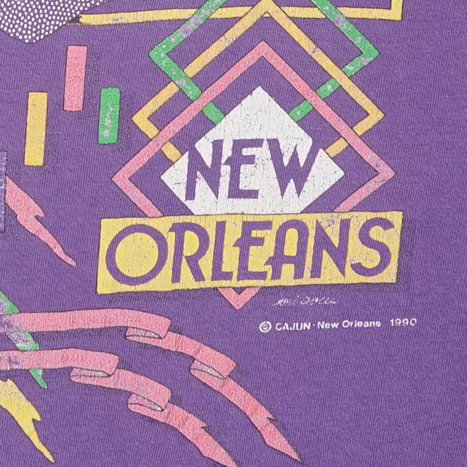 1990 New Orleans The Big Easy faded graphic tee L