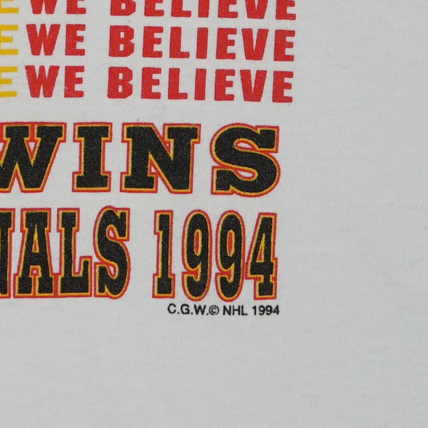1994 Vancouver Canucks NHL Playoffs BELIEVE tee XL