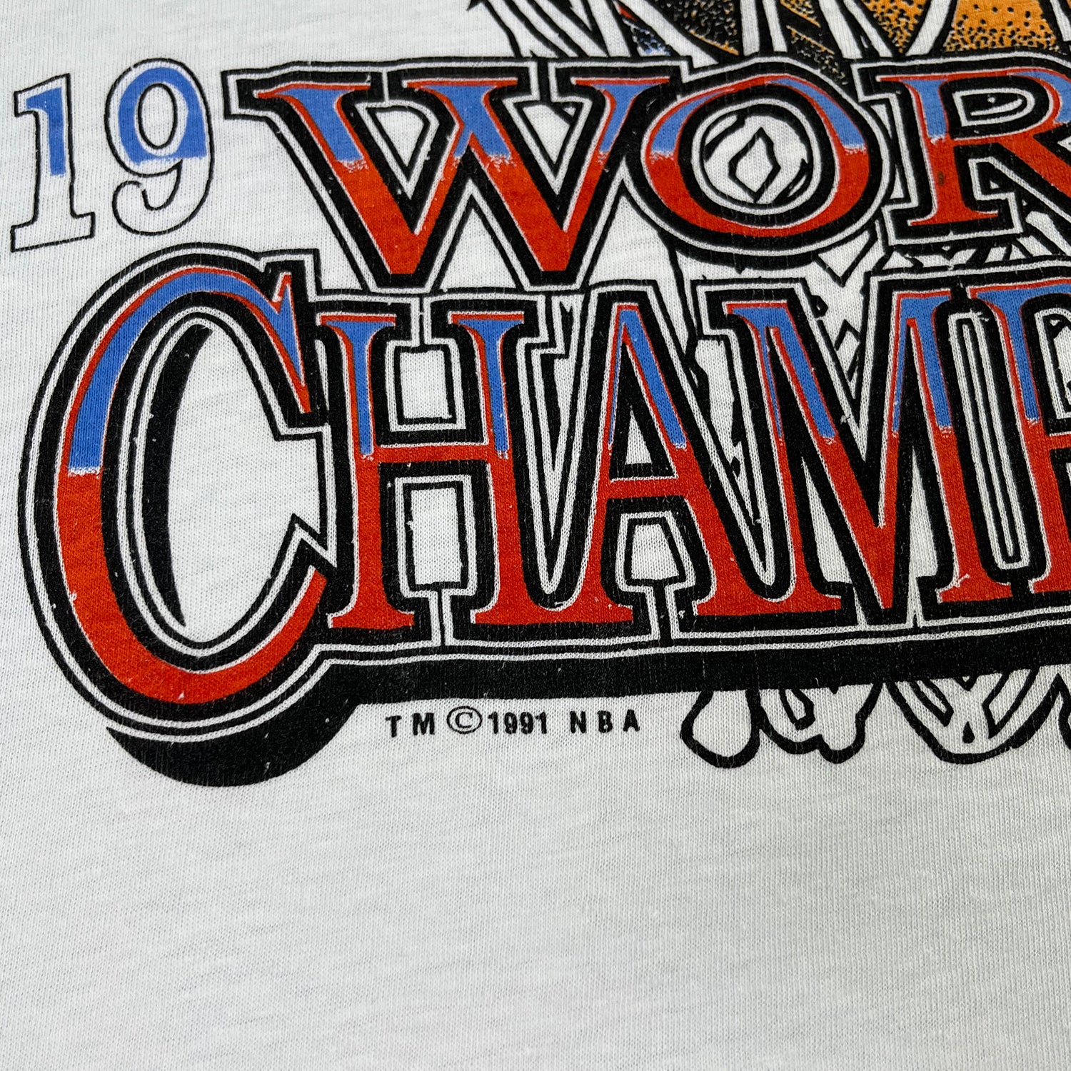 1991 NBA Champs Chicago Bulls logo 7 tee M