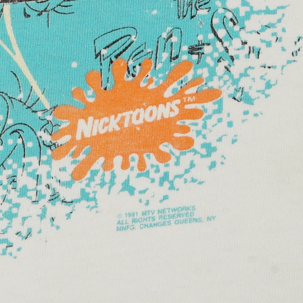 1991 Ren & Stimpy Nickelodeon cartoon tee M