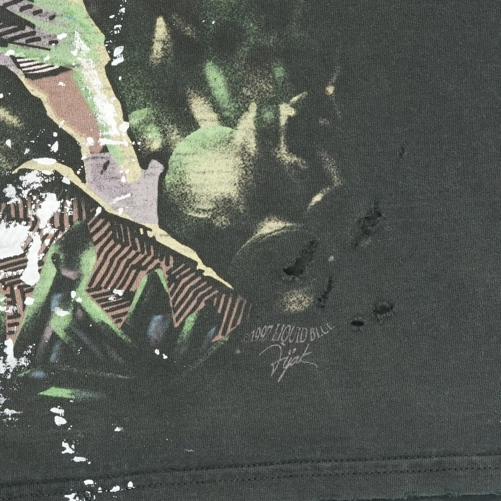 1997 Liquid Blue Wizard & Dragon thrashed tee L/XL