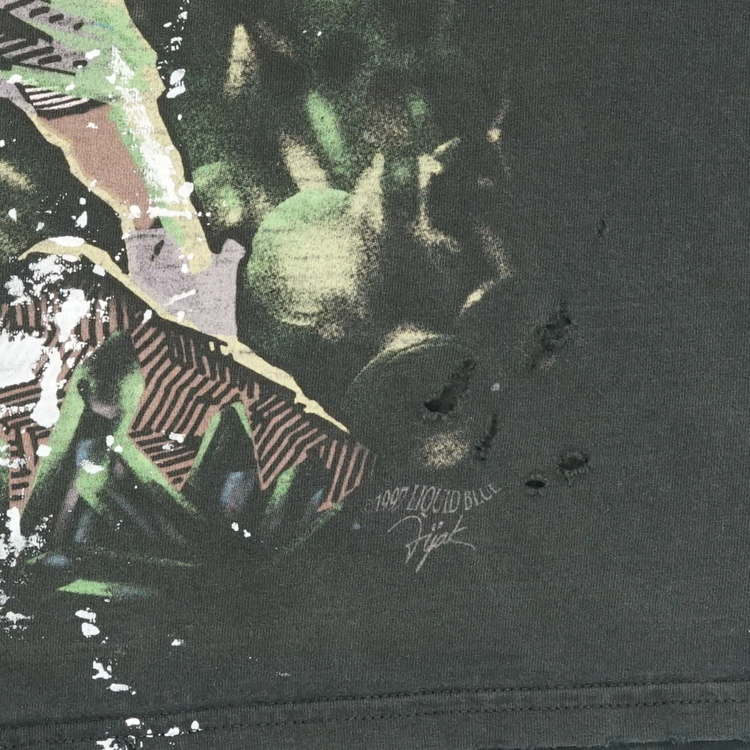 1997 Liquid Blue Wizard & Dragon thrashed tee L/XL