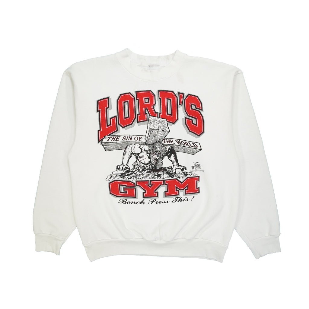 1990 Lord's Gym Jesus "His Pain Your Gain" crewneck M