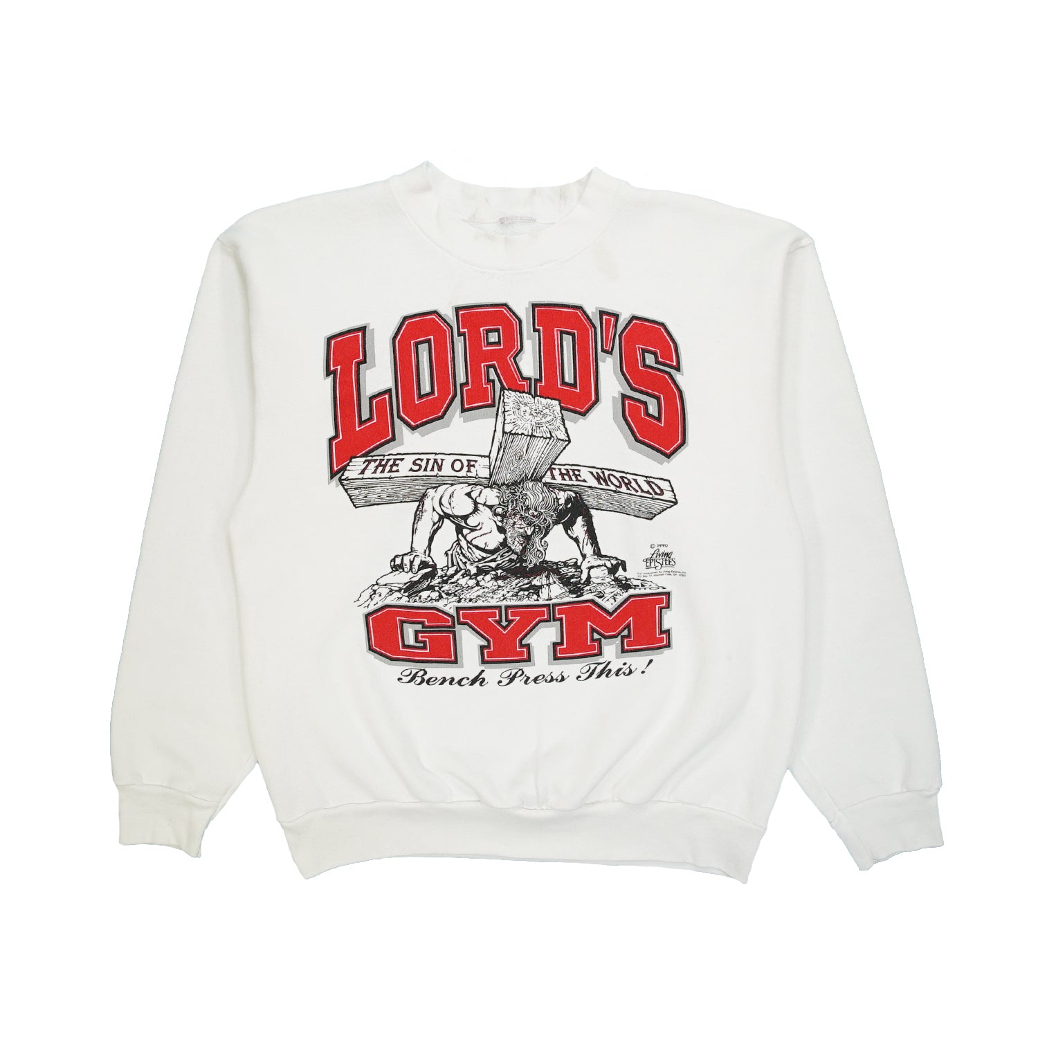 1990 Lord's Gym Jesus "His Pain Your Gain" crewneck M