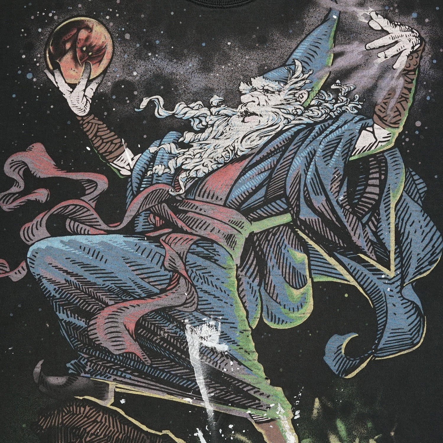 1997 Liquid Blue Wizard & Dragon thrashed tee L/XL