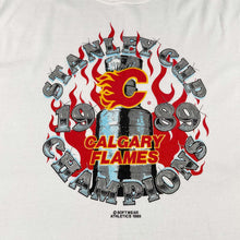 Load image into Gallery viewer, 1989 Calgary Flames Stanley Cup Champs tee L
