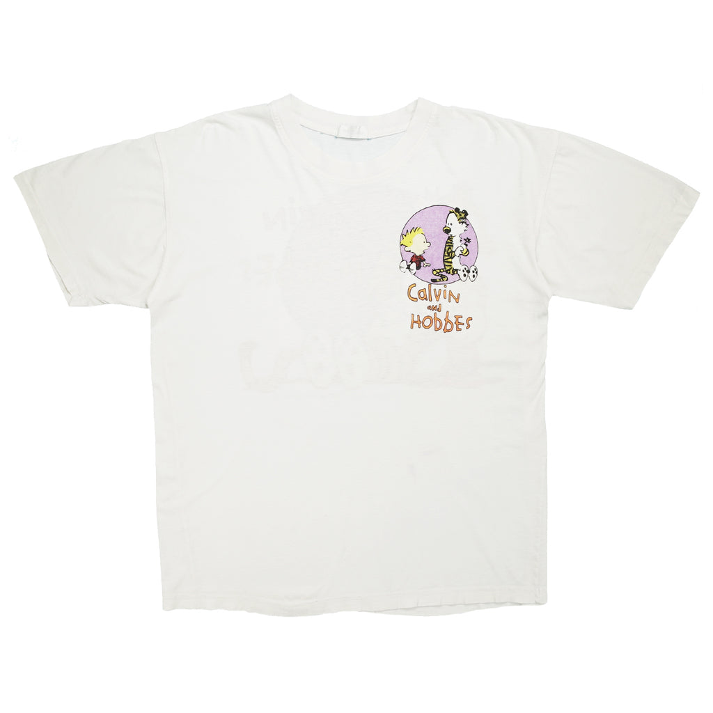 Bootleg Calvin and Hobbes comic graphic tee L