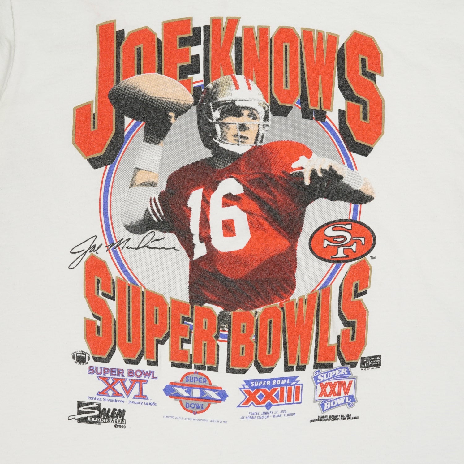 1990 Joe Montana SF 49ers tee L