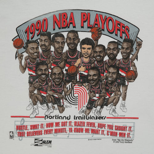 1990 Portland Blazers "Rip City Rhapsody" Salem bobblehead tee L
