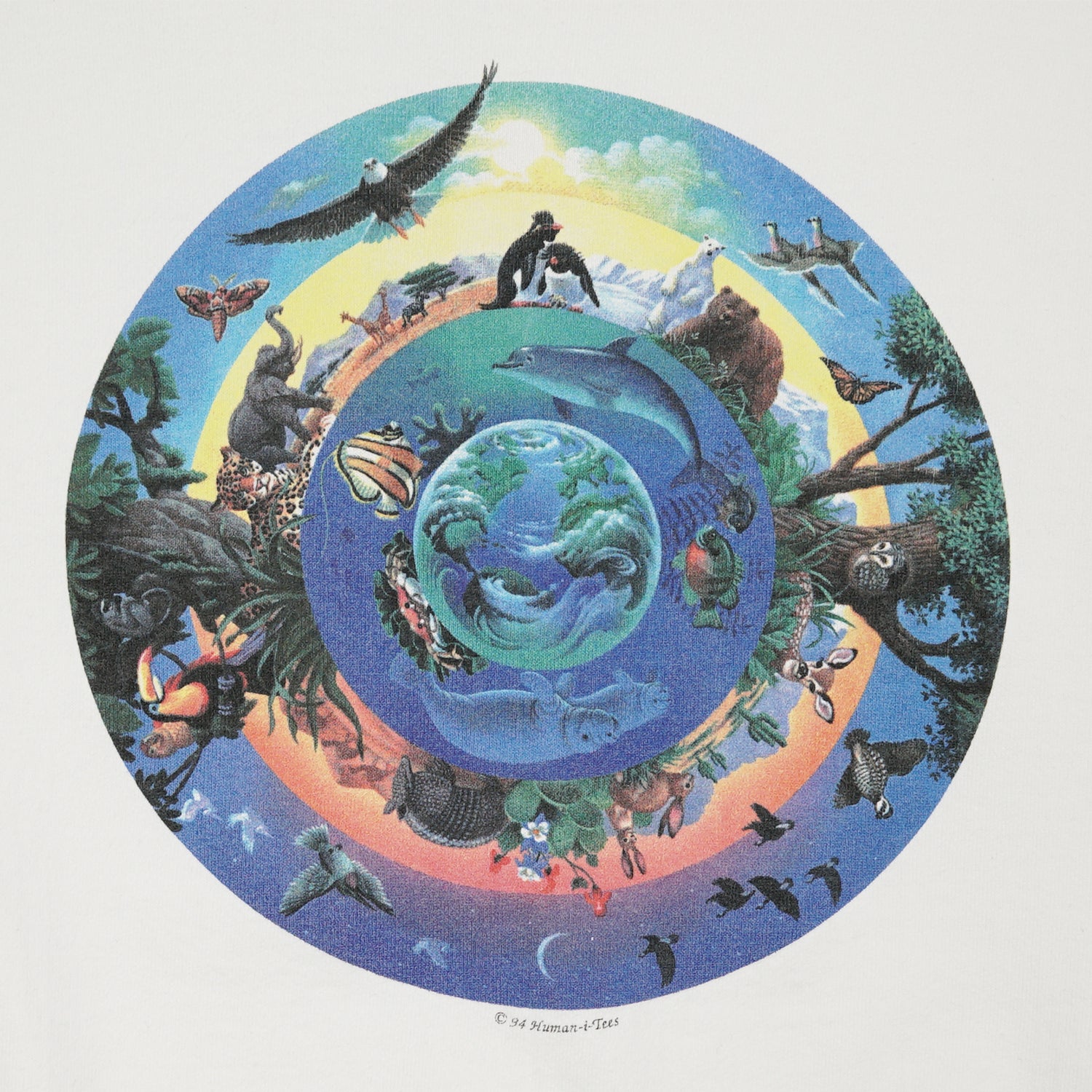 1994 Human-i-Tees circle of life nature crewneck XL