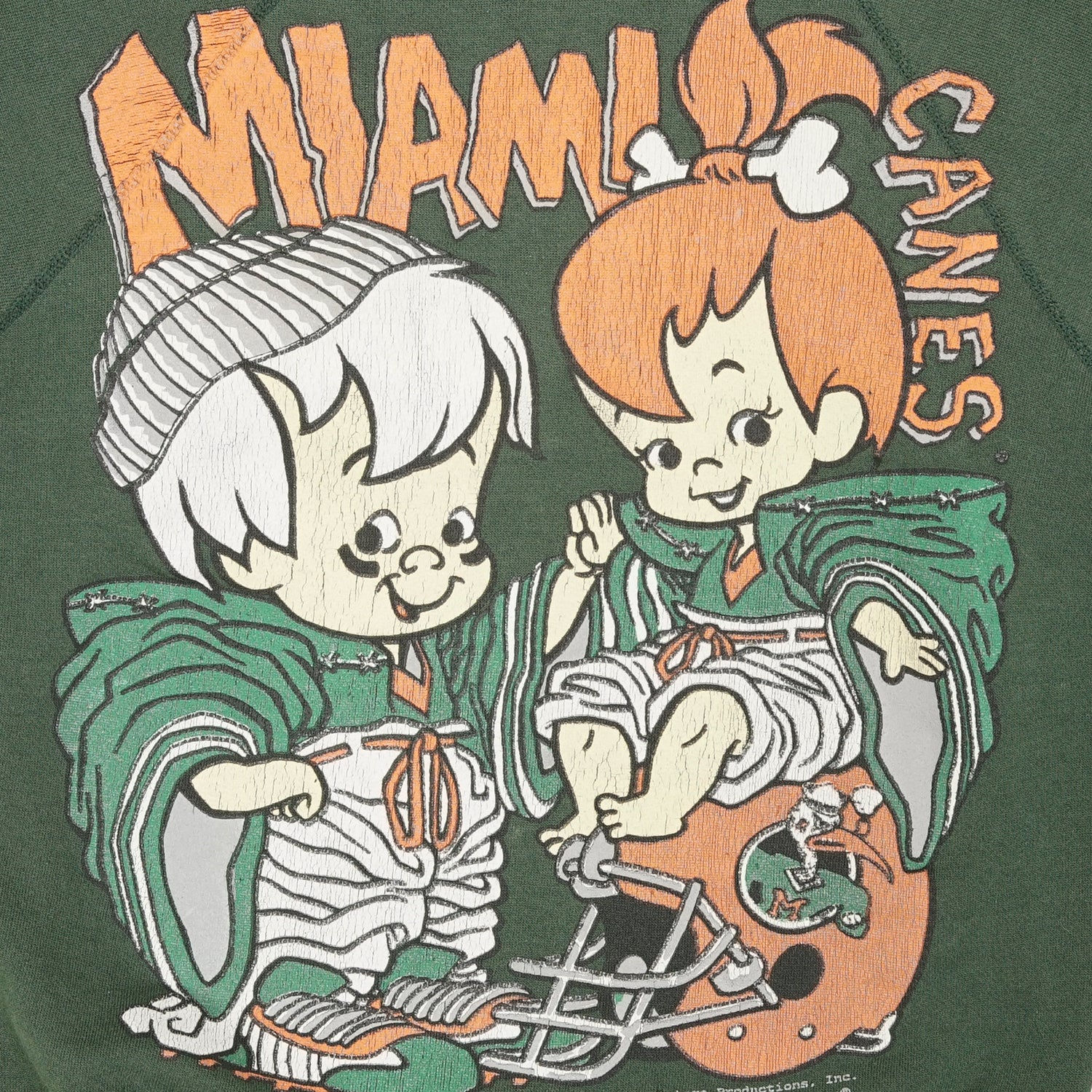 1992 Miami Canes Flintstones crewneck L