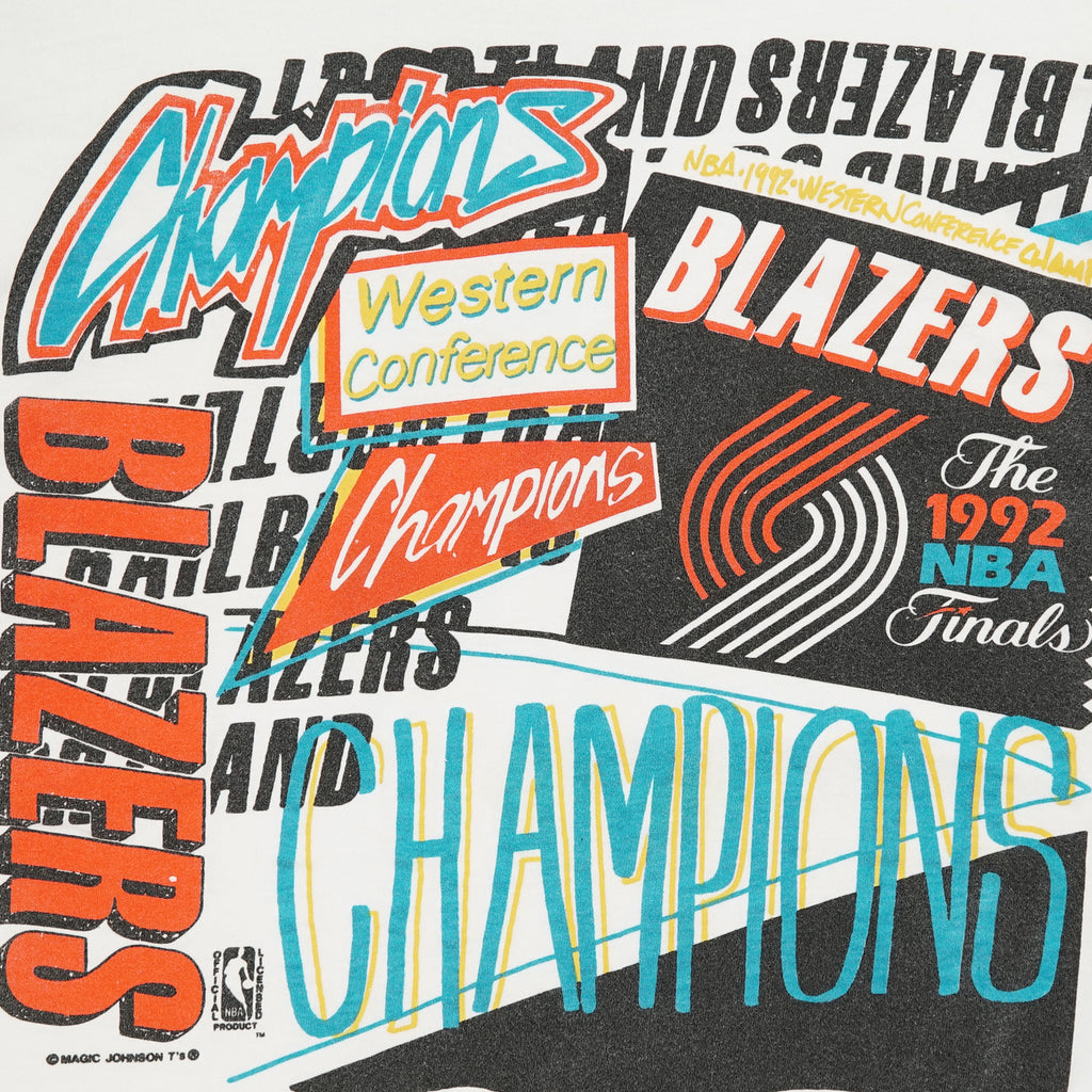 1992 Portland Blazers NBA Finals abstract tee L