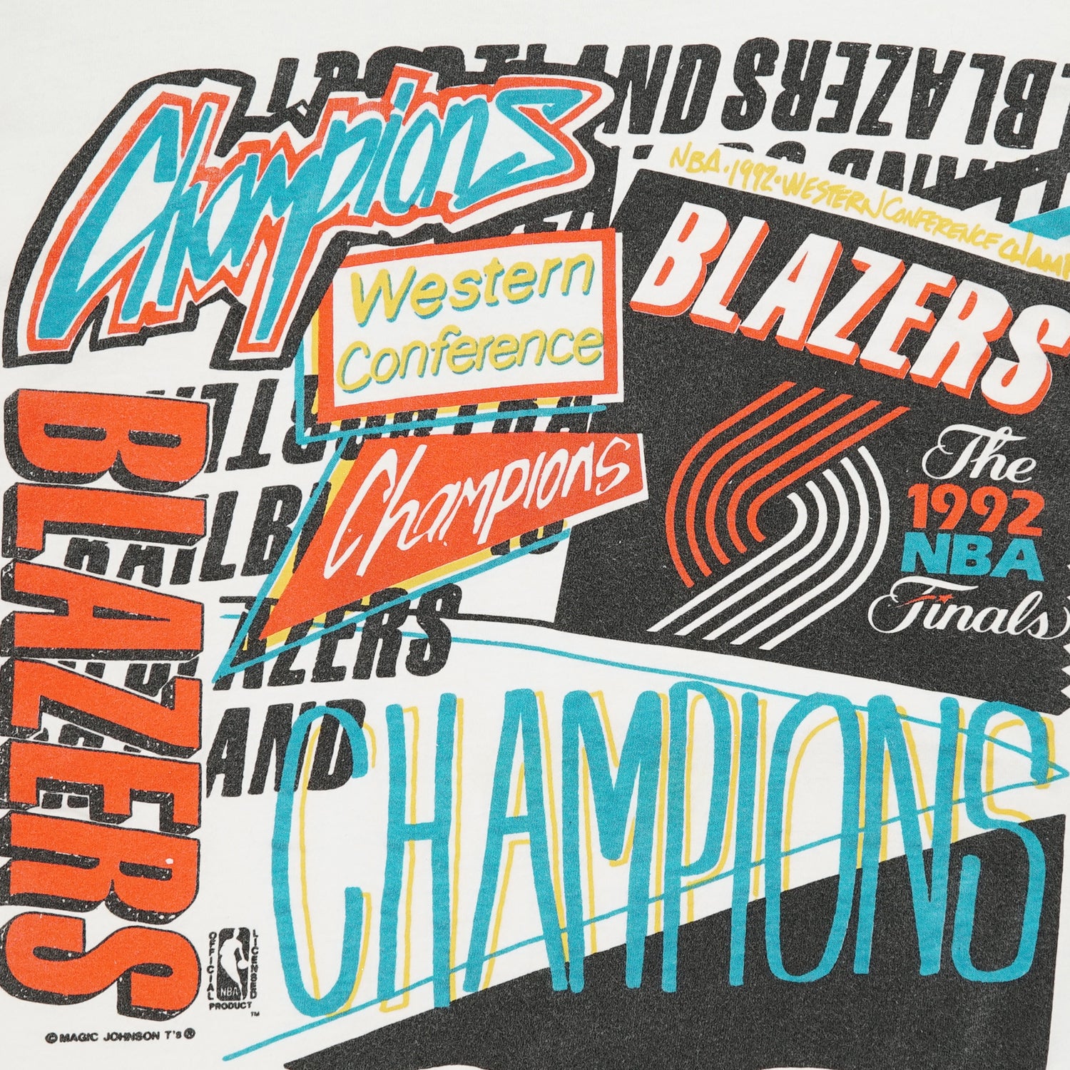 1992 Portland Blazers NBA Finals abstract tee L