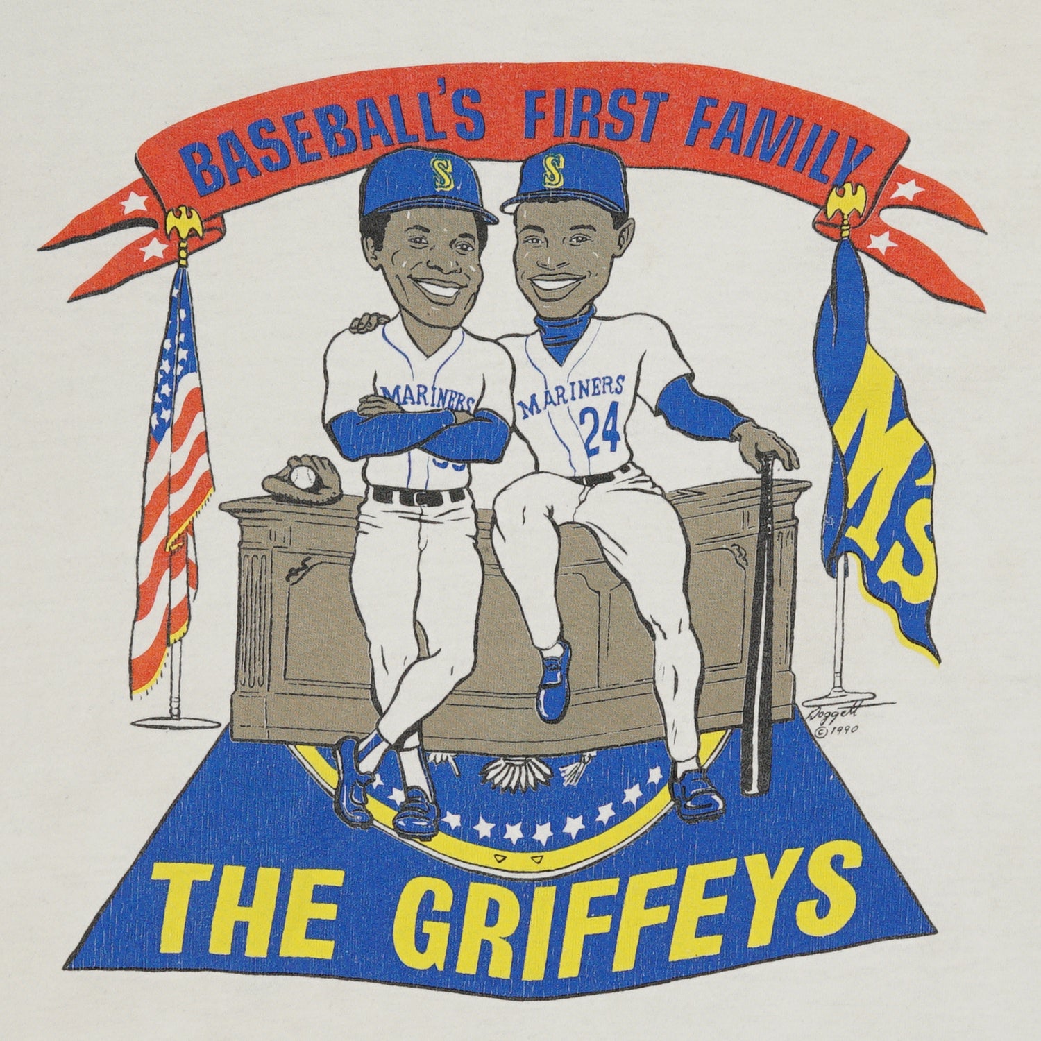 1990 "The Griffeys" Baseball's first family tee XL