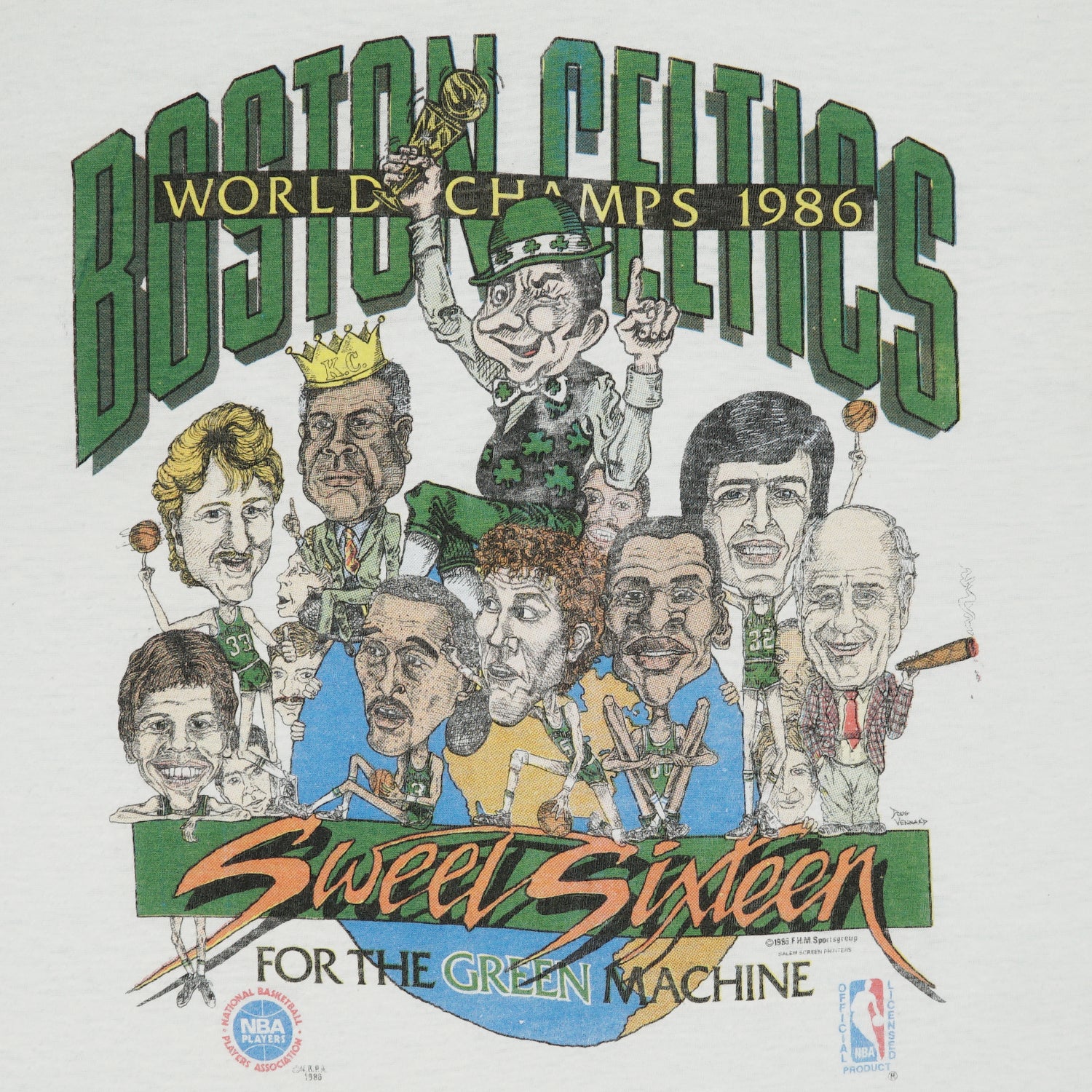 1986 Boston Celtics NBA World Champs ringer tee M