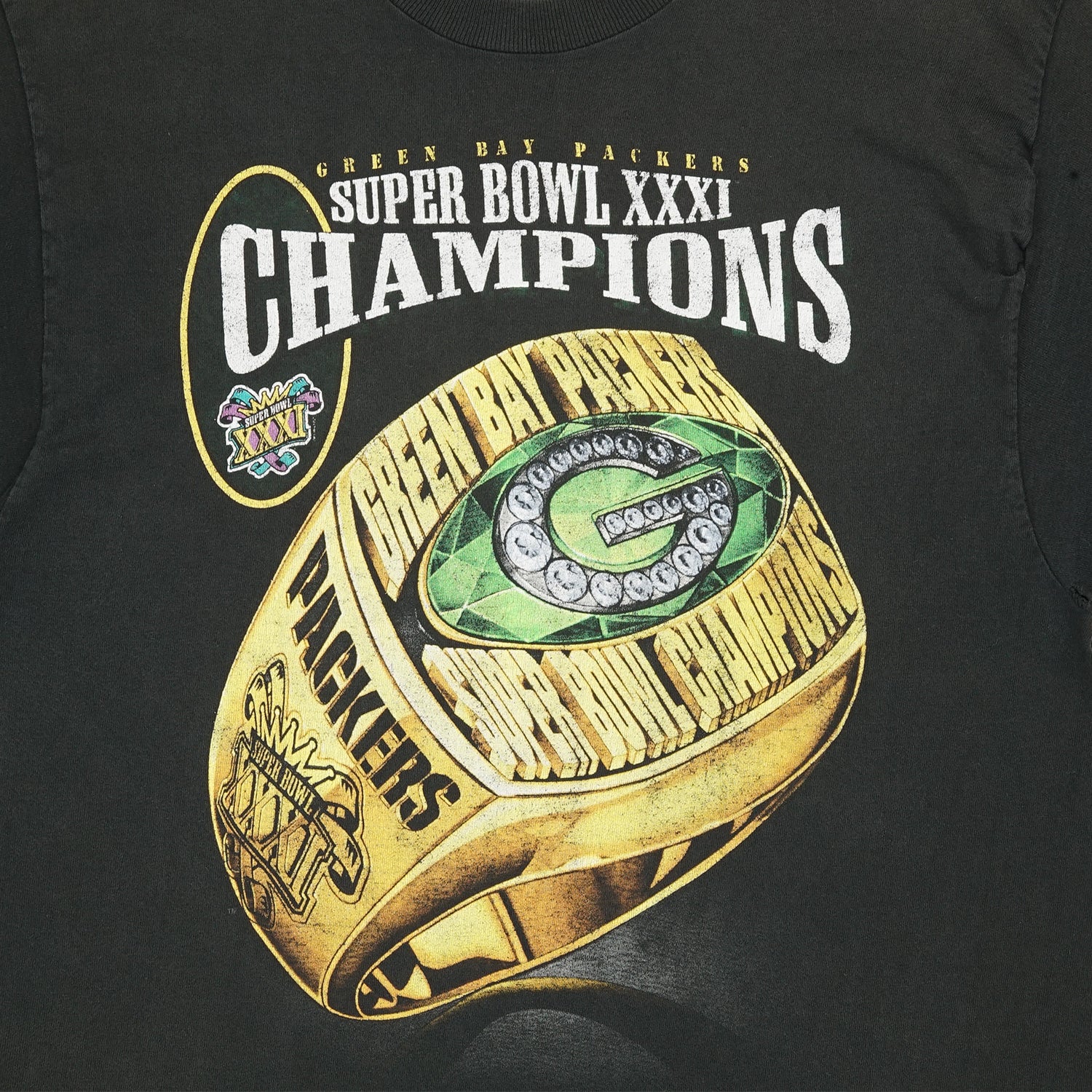 '90s Green Bay Packers Superbowl big ring tee L