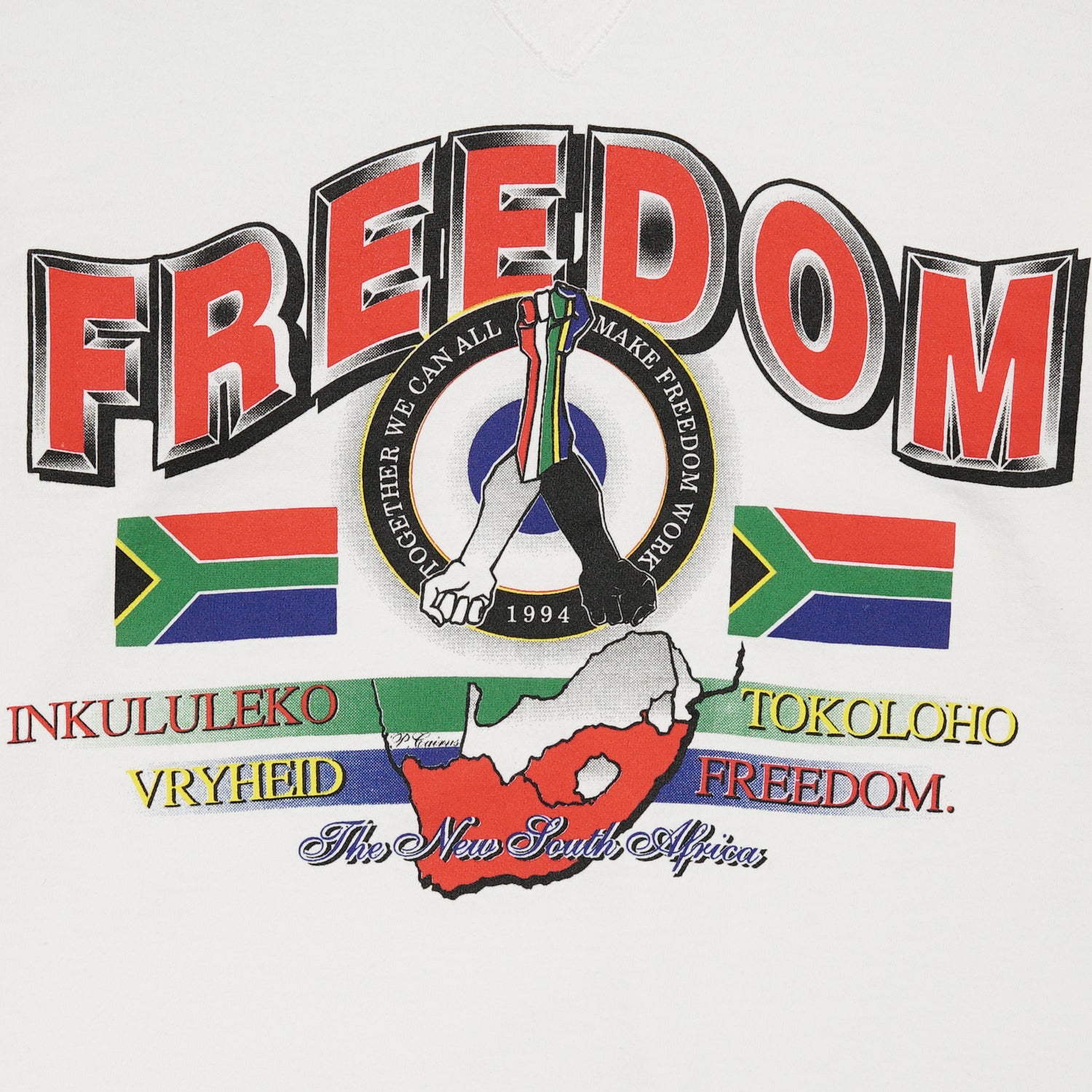 1994 Freedom of Apartheid South Africa crewneck L
