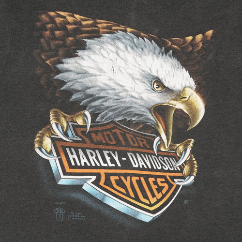 '80s Harley Davidson Screaming Eagle 3D Emblem tee M