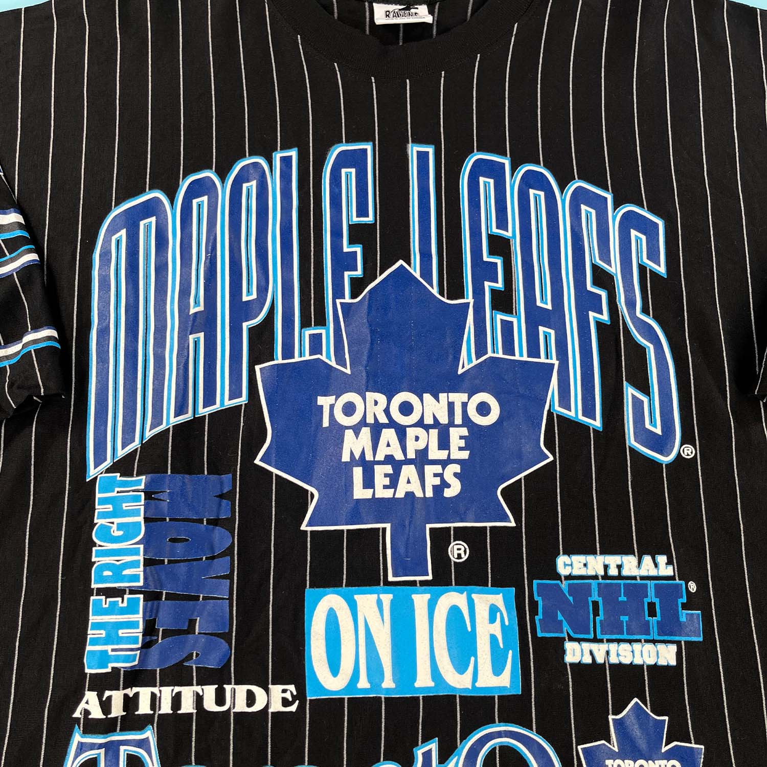 '90s Toronto Maple Leafs Ravens pinstripe jersey shirt XL