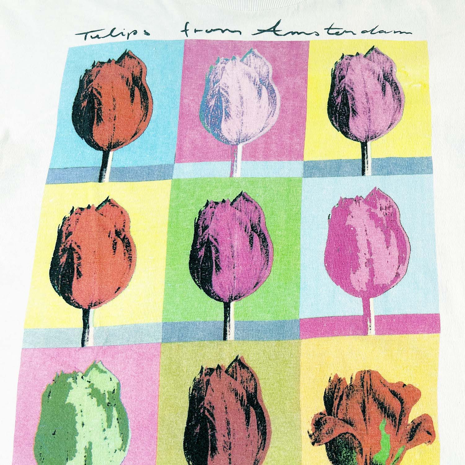 90s Andy Warhol Tulips from Amsterdam tee M