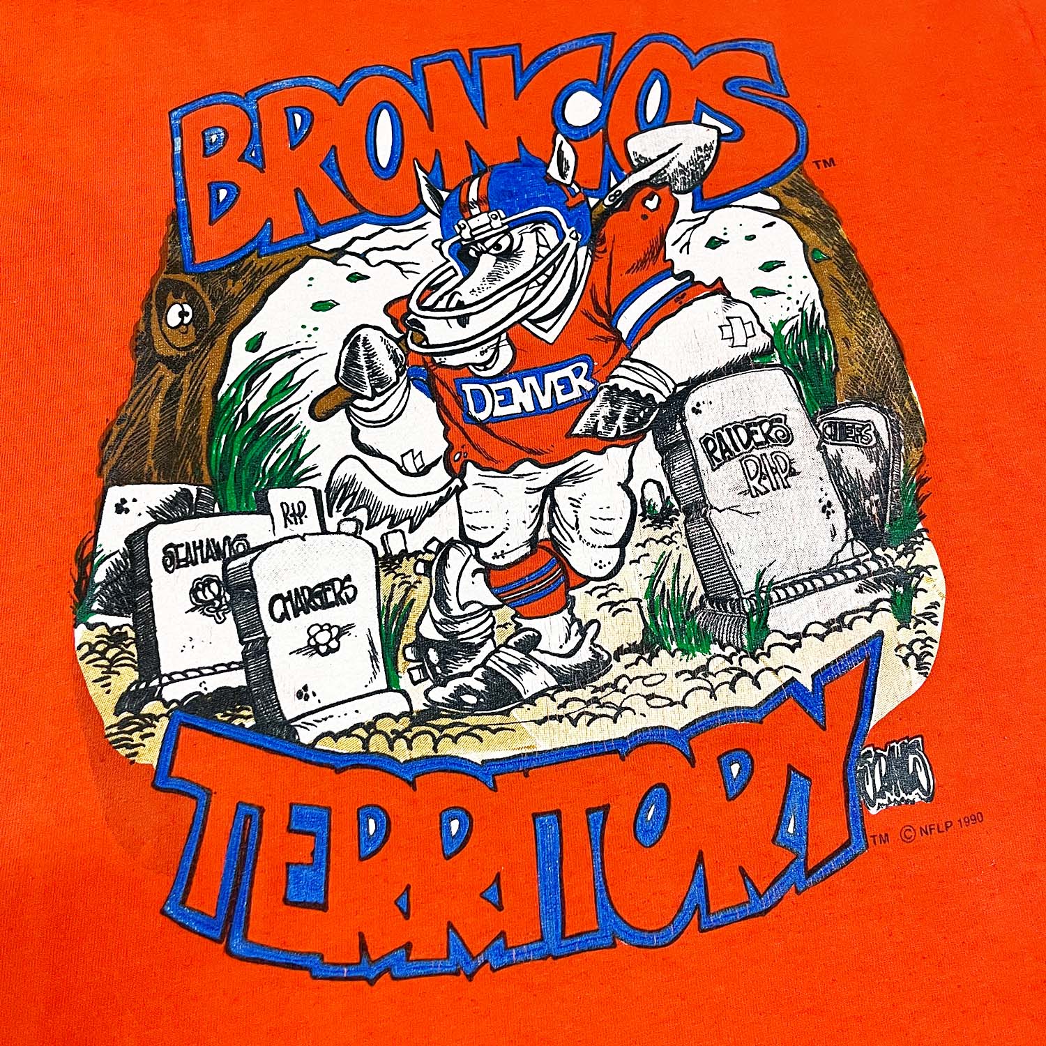 1990 Denver Broncos tee M