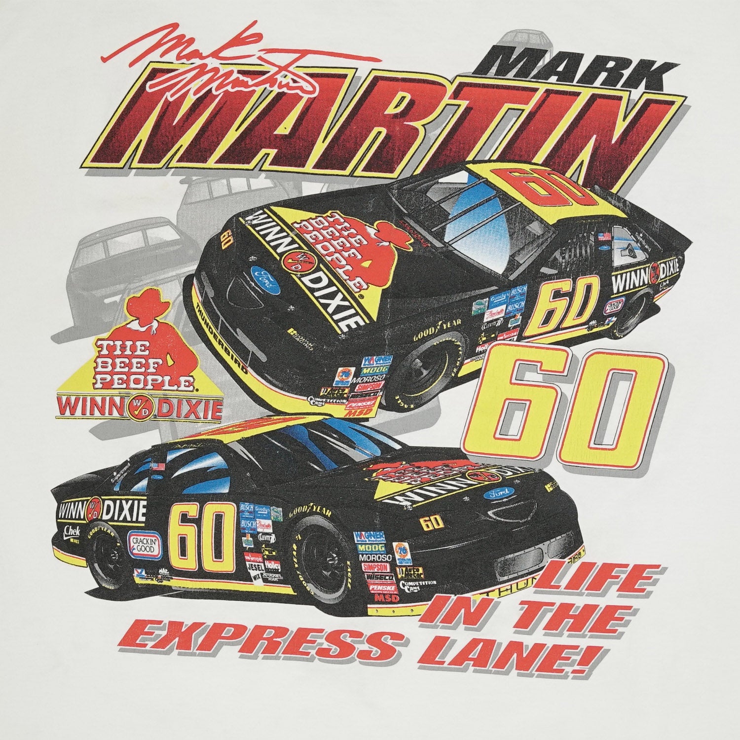1997 Mark Martin Express Lane racing tee XL