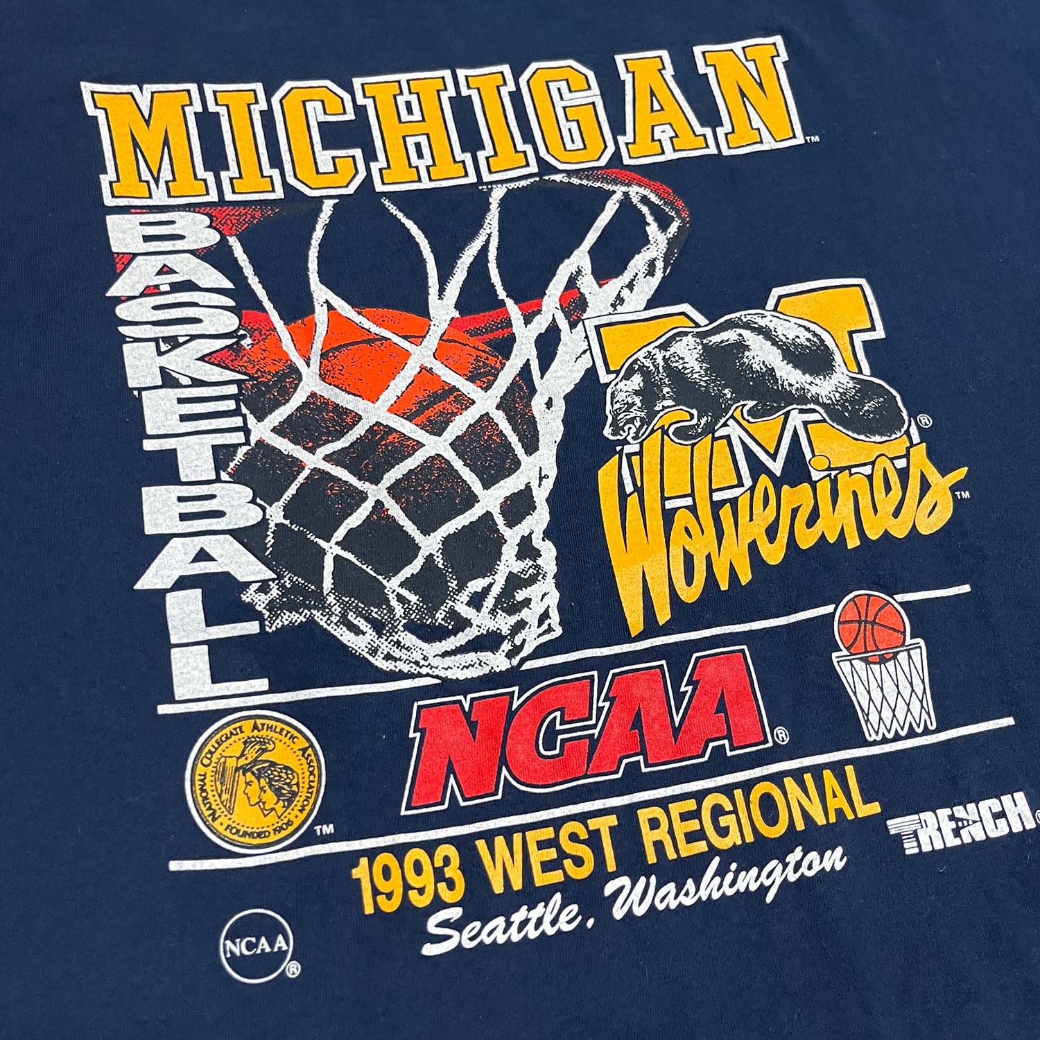 1993 Michigan Wolverines Basketball tee L