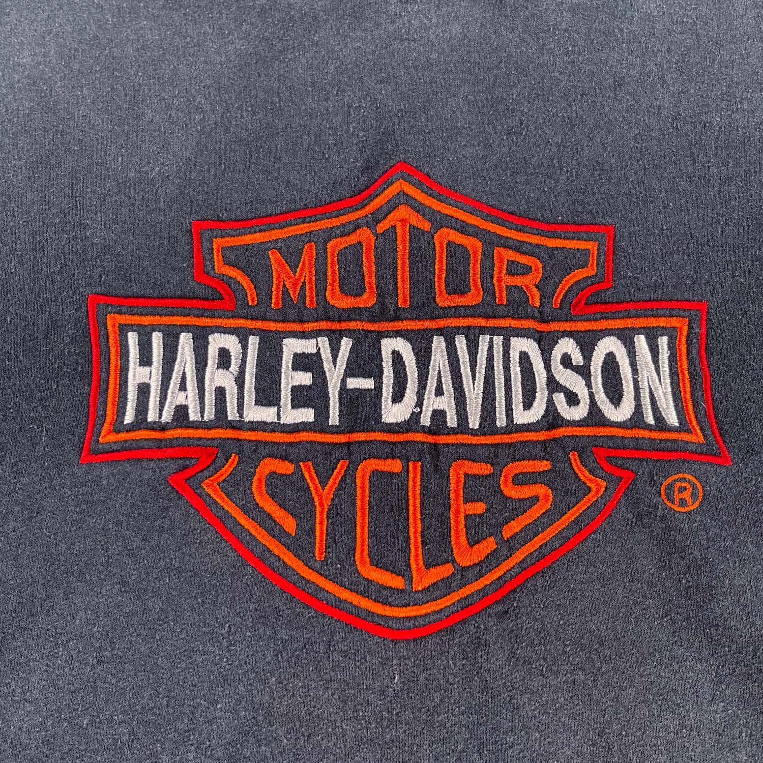 '90s Harley Davidson embroidered hoodie faded XL