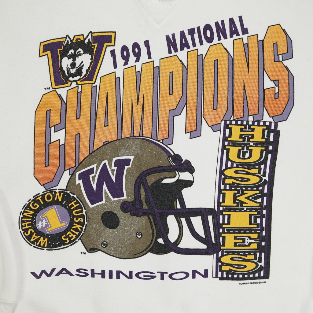 1991 National Champions Washington Huskies crewneck L