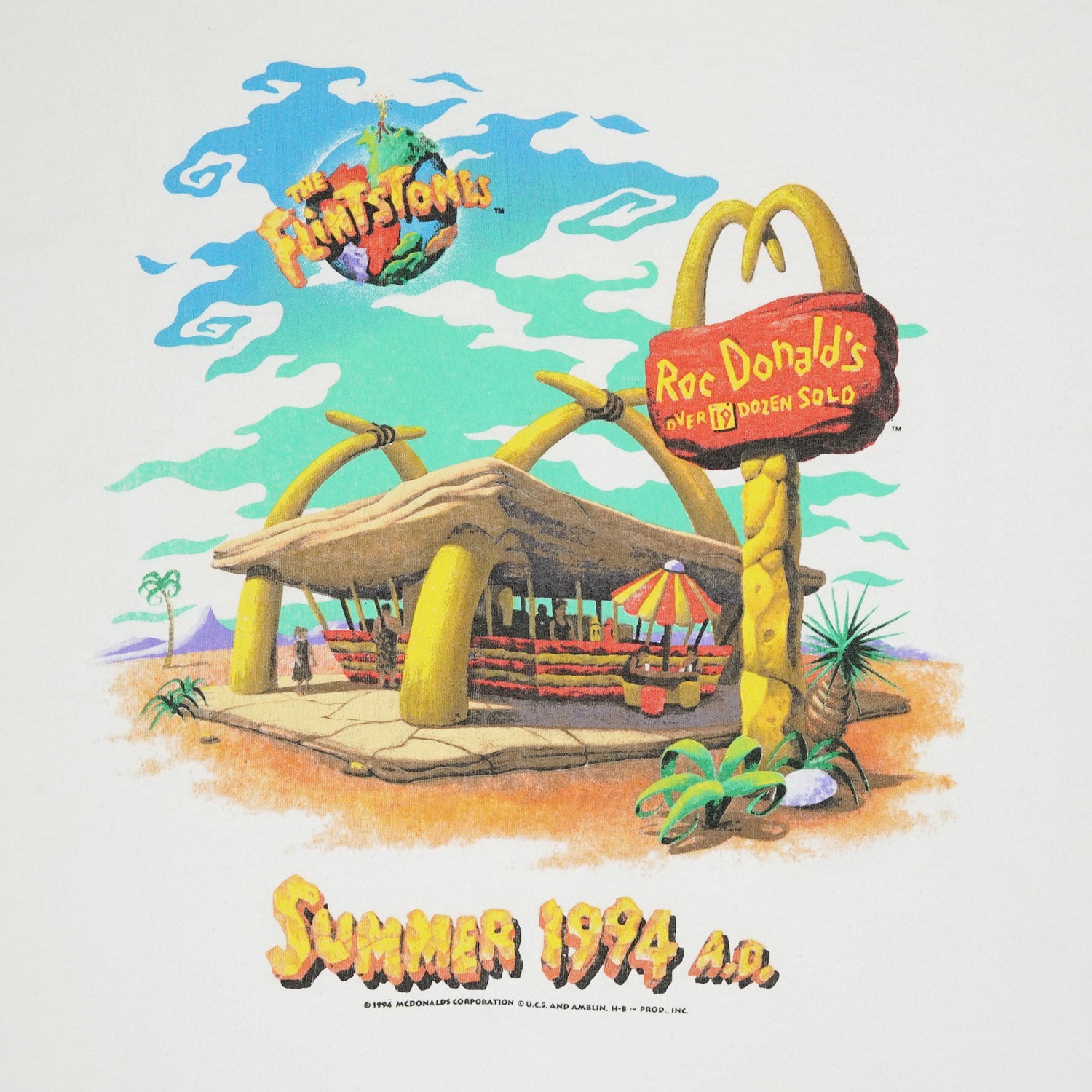 1994 The Flintstones Roc Donald's tee XL