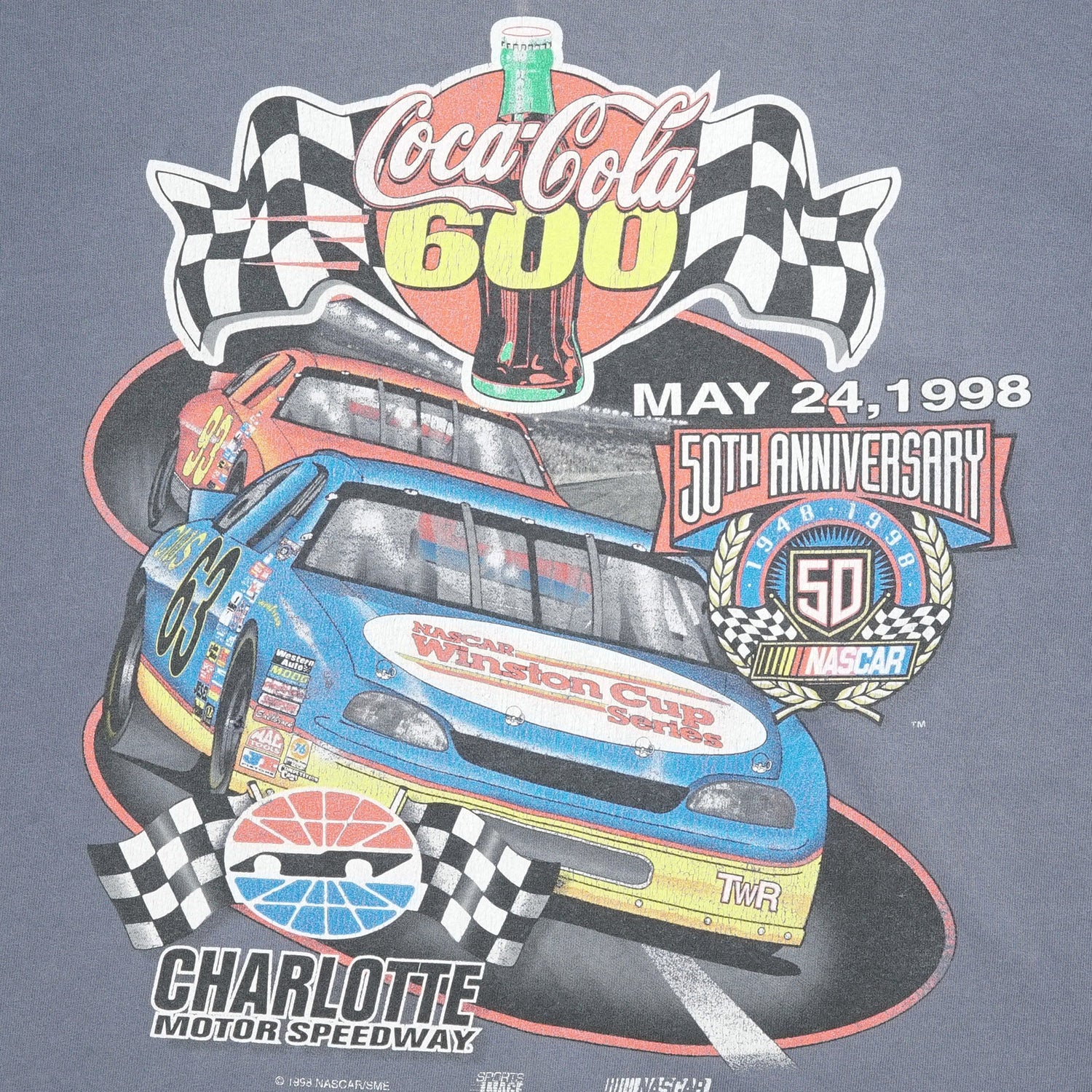 1998 50th Anniversary Nascar 600 racing tee XL