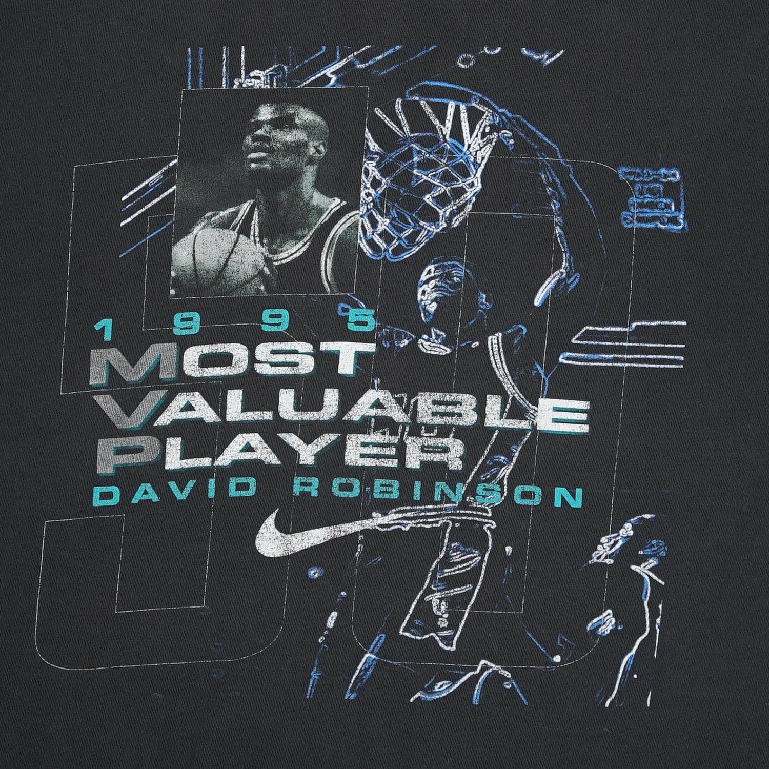 1995 NBA MVP David Robinson Nike tee L