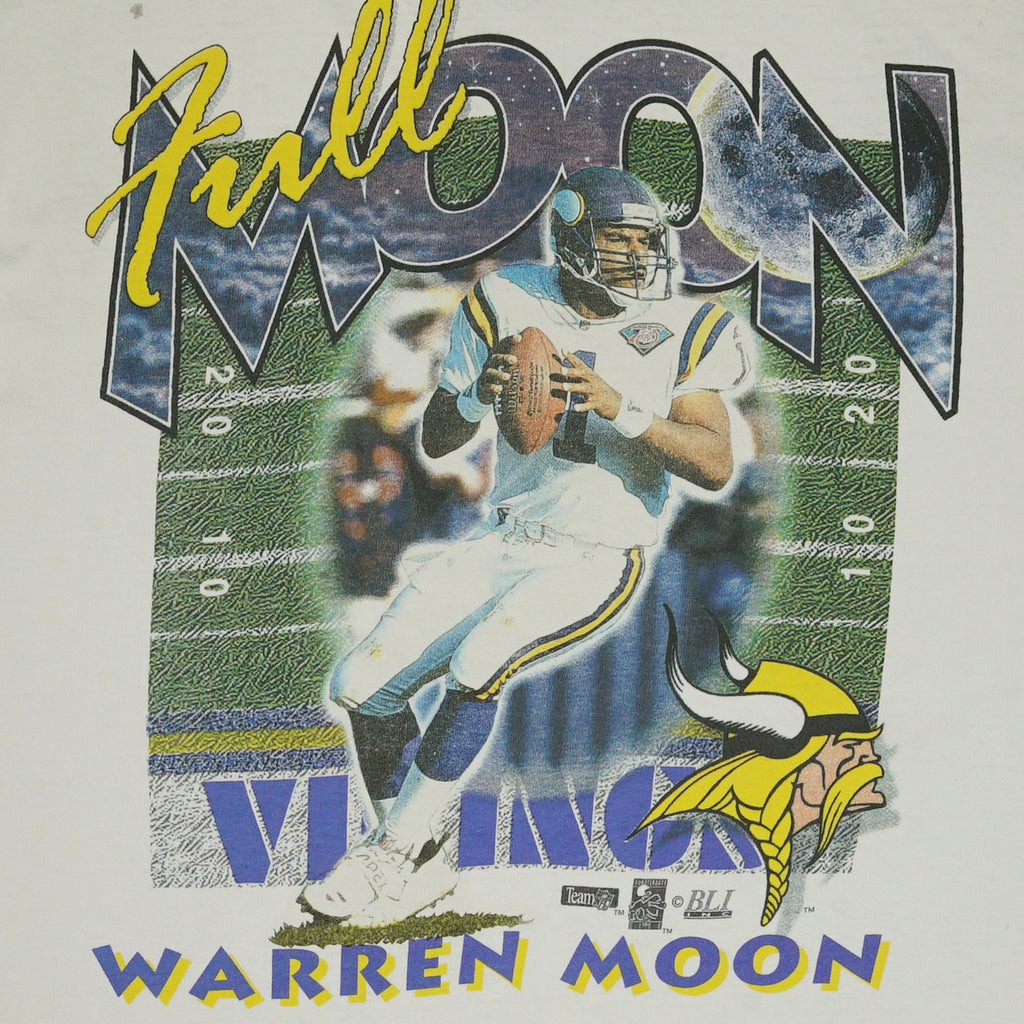 Vintage Warren Moon Vikings NFL tee L