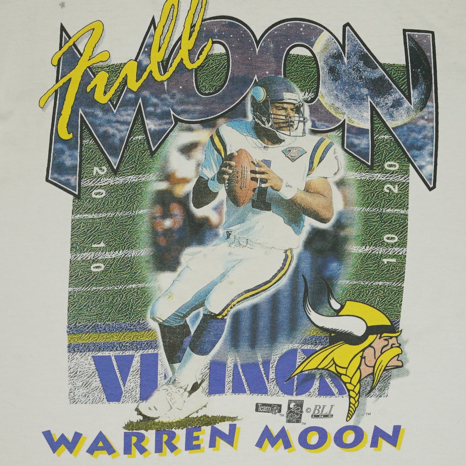 Vintage Warren Moon Vikings NFL tee L