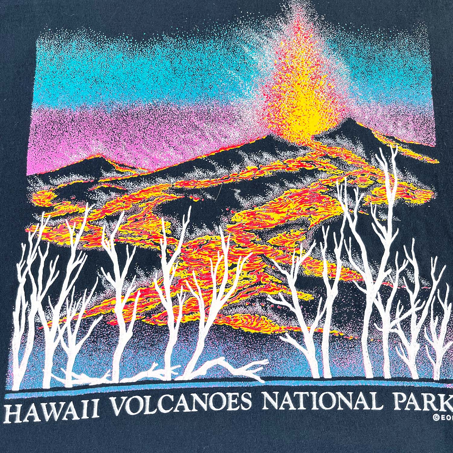 90's Hawaii Volcanoes National Park art tee L