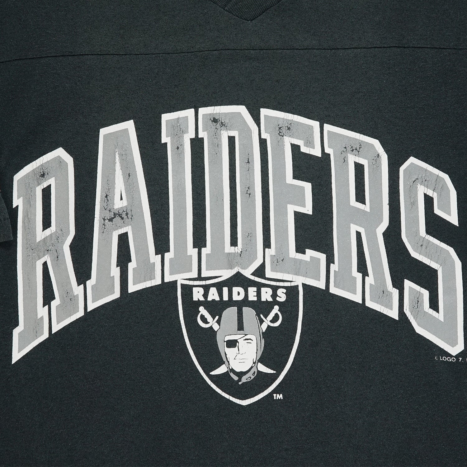 '90s Oakland Raiders arc logo tee S