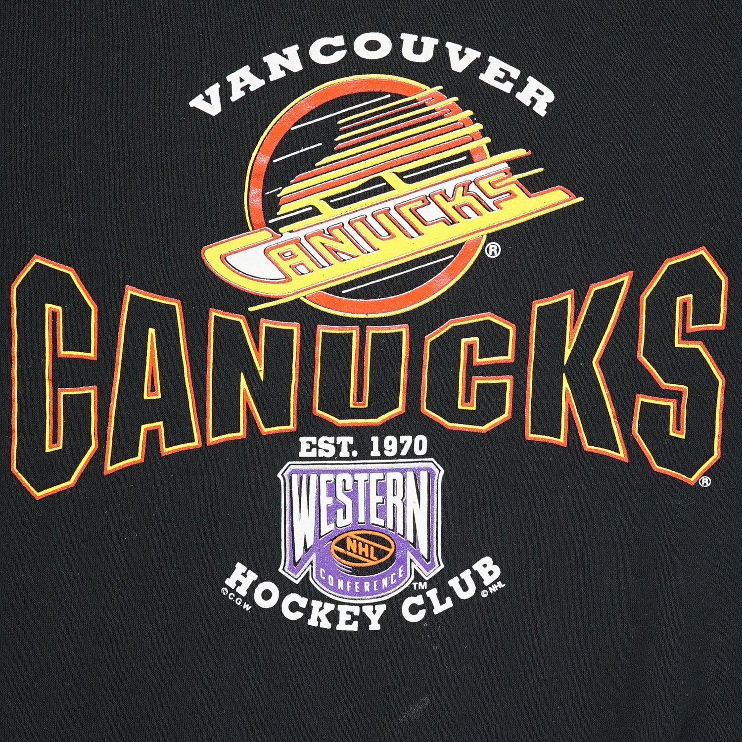 '90s Vancouver Canucks Western Conference crewneck L