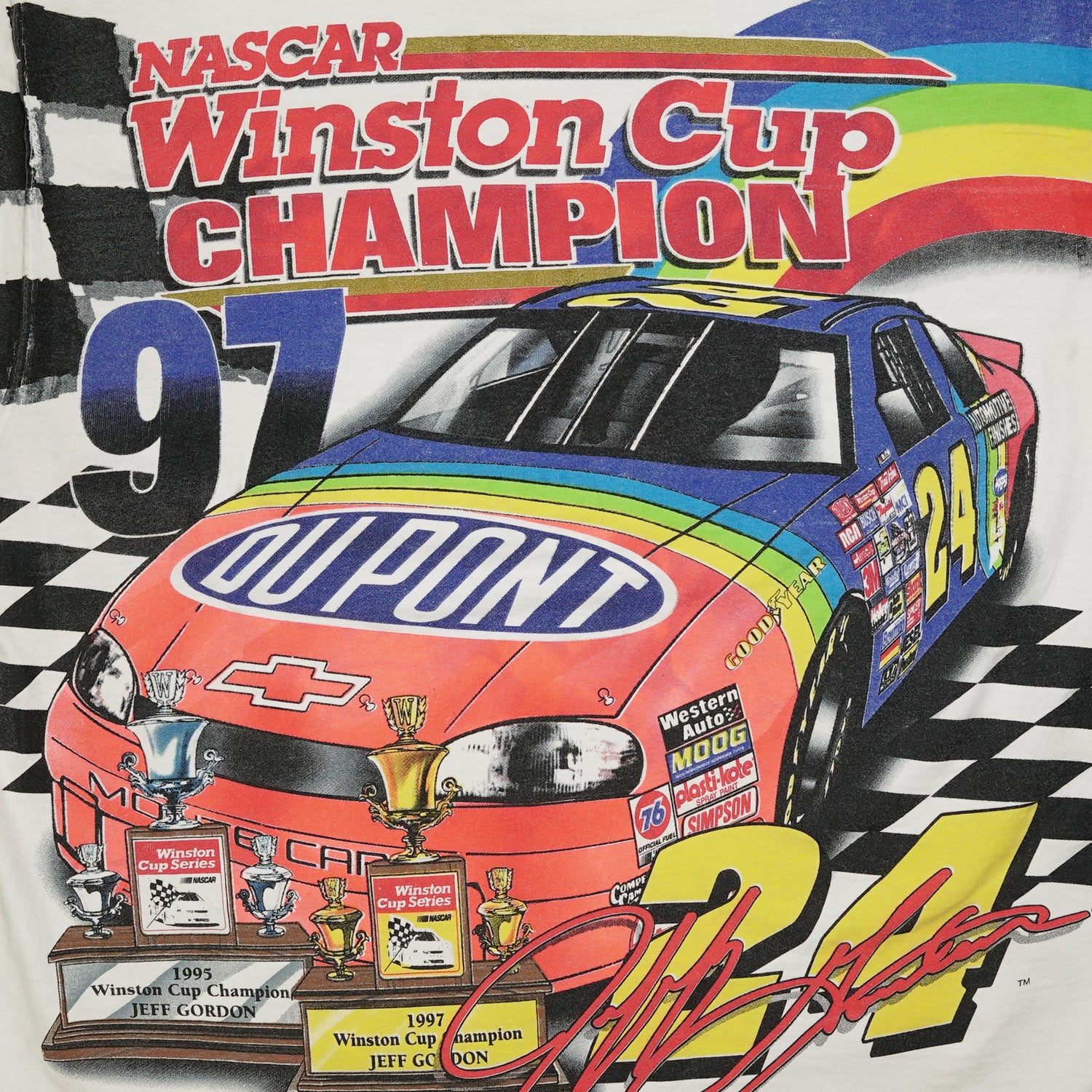 1997 Winston Cup Champion Jeff Gordon racing tee L