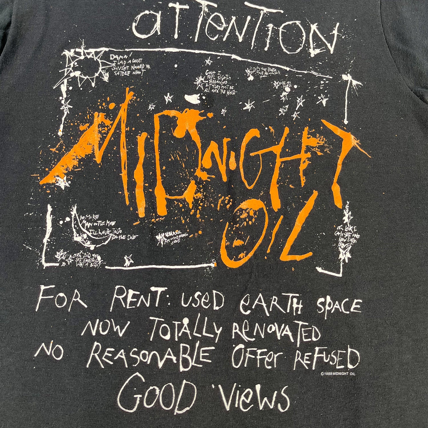 1988 Midnight Oil band tee L