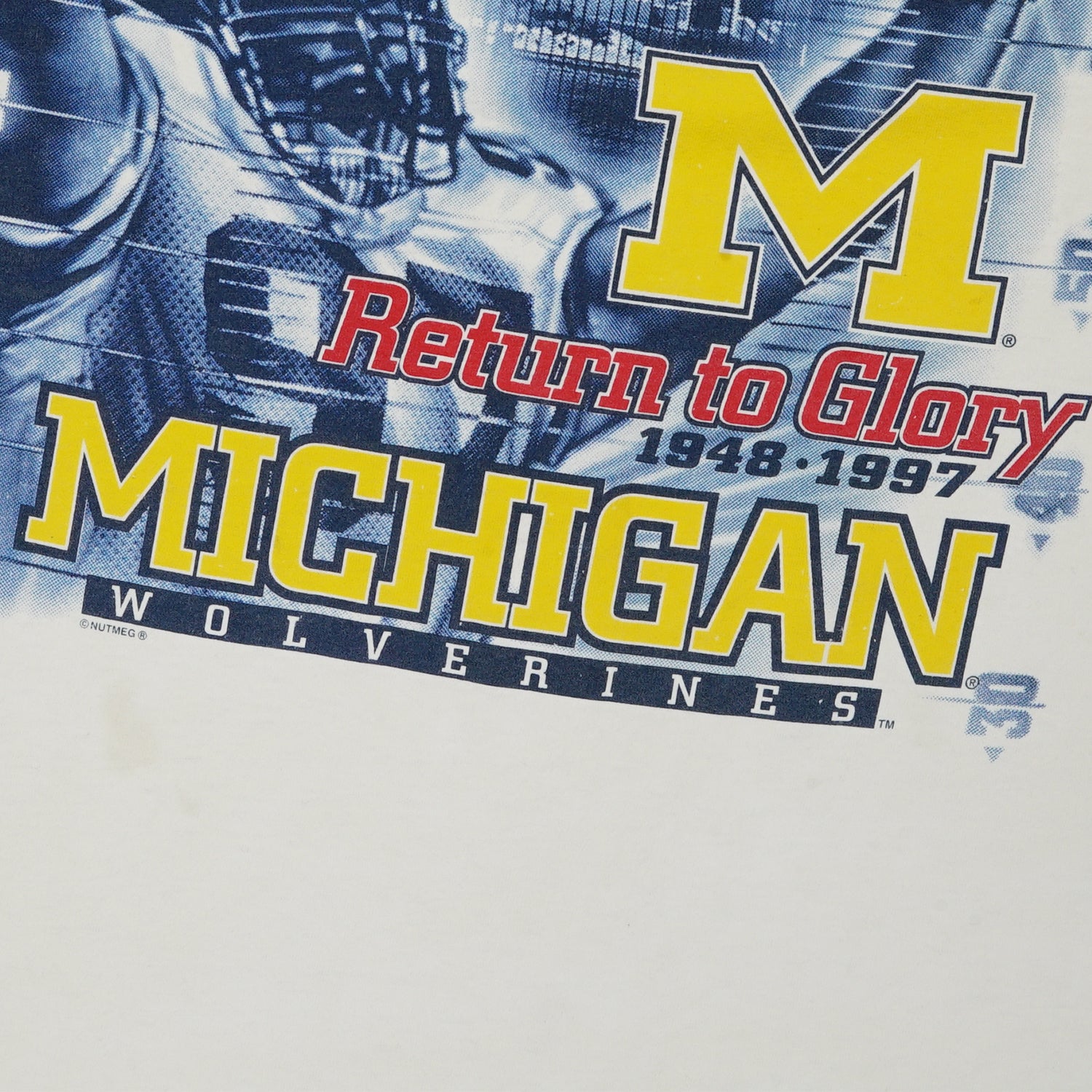 1997 Michigan Wolverines National Champs football tee L