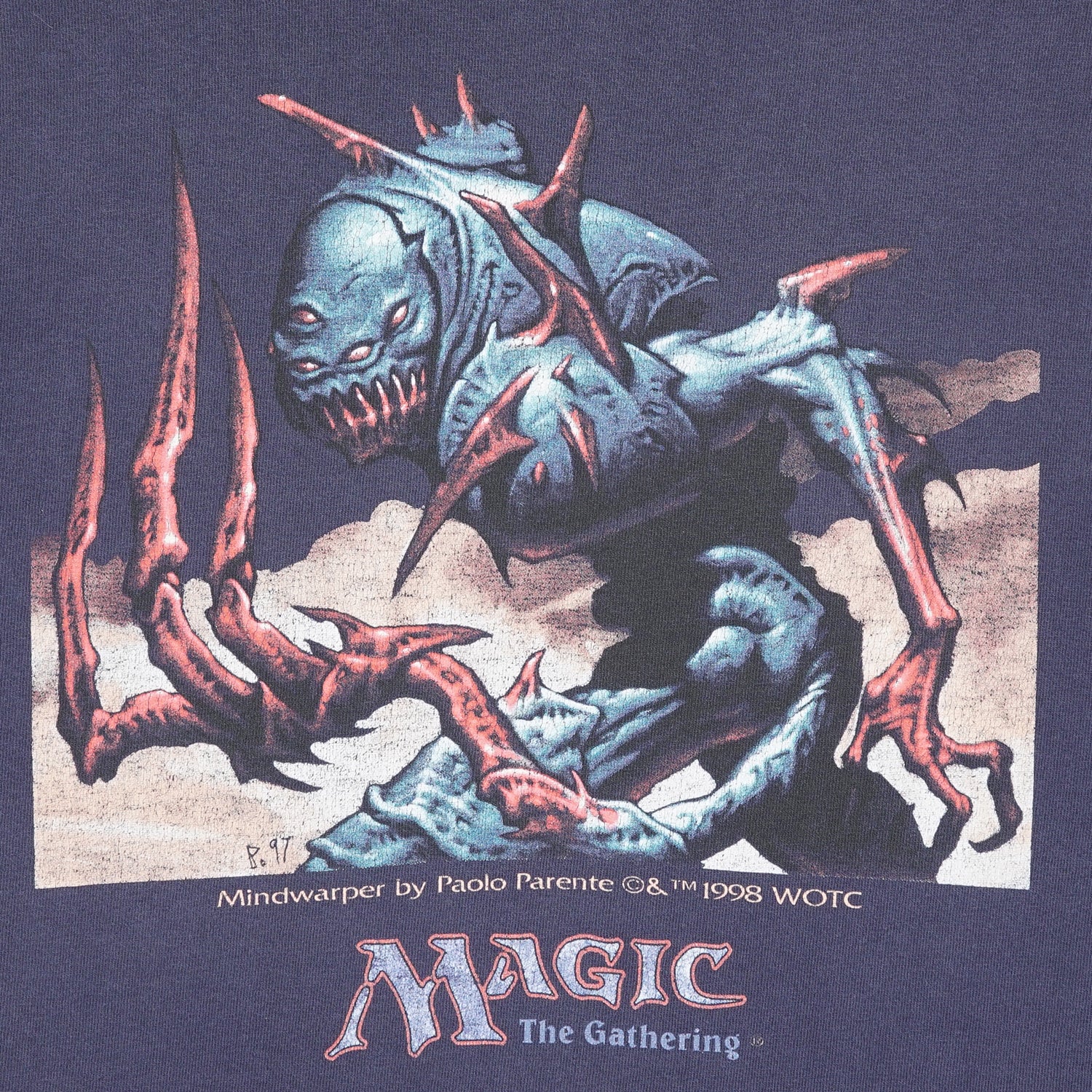 1998 Magic The Gathering Mindwarper TCG tee L