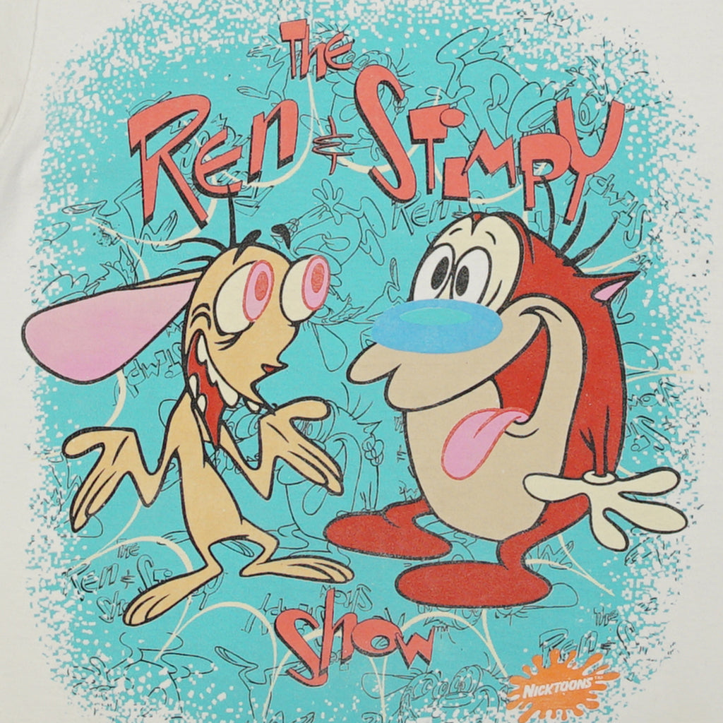 1991 Ren & Stimpy Nickelodeon cartoon tee M