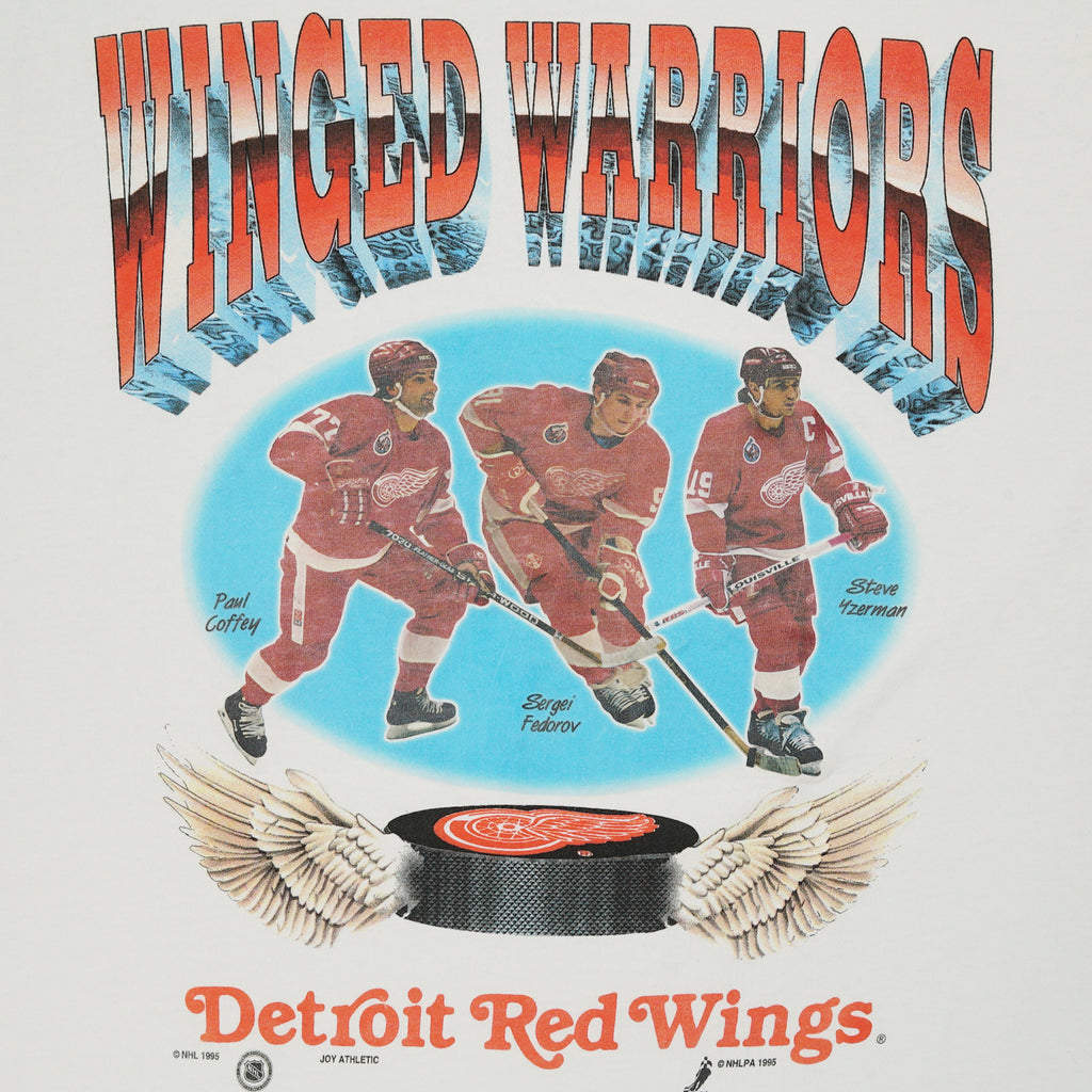 1995 "Winged Warriors" Detroit Red Wings NHL tee M