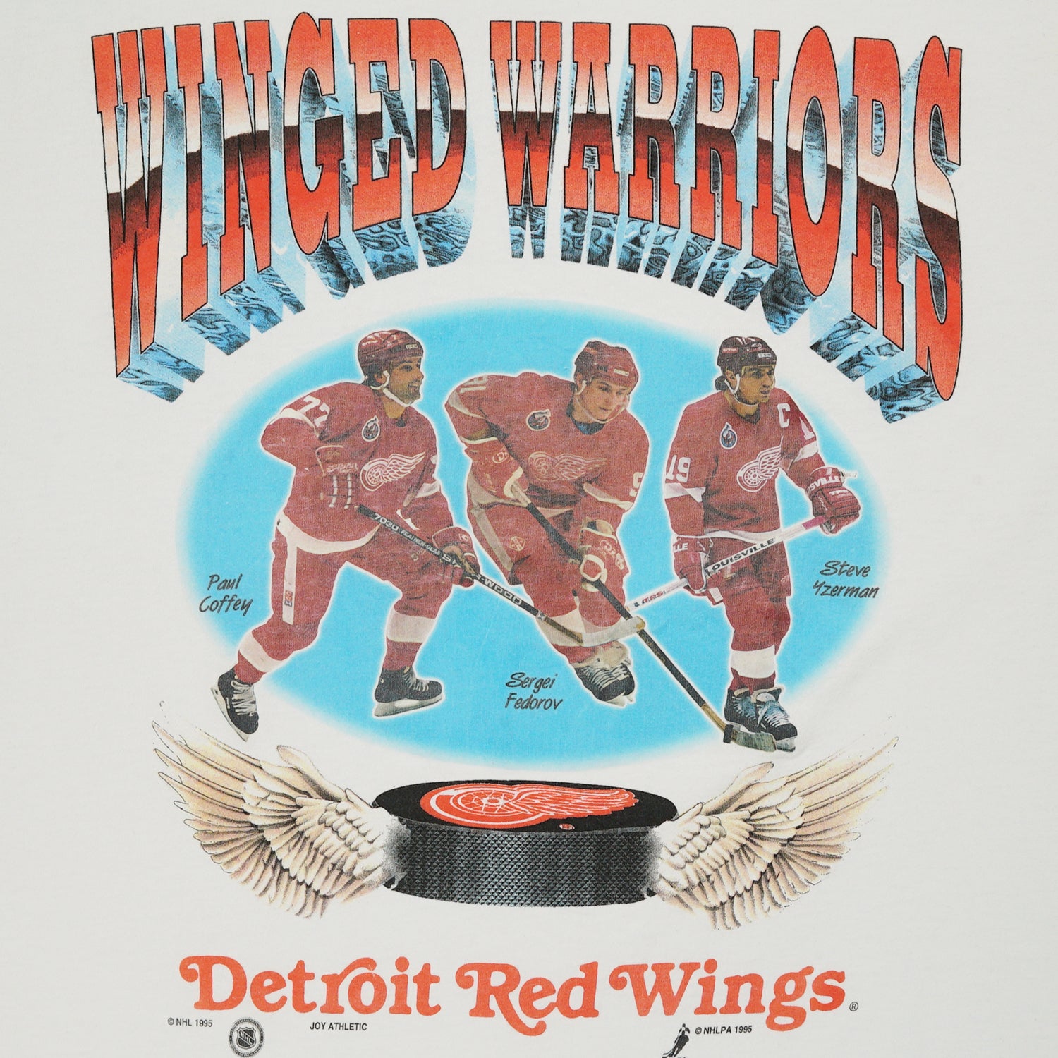 1995 "Winged Warriors" Detroit Red Wings NHL tee M