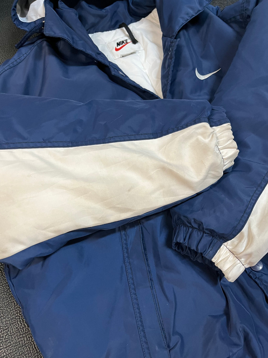 90s Nike spellout puffer jacket M