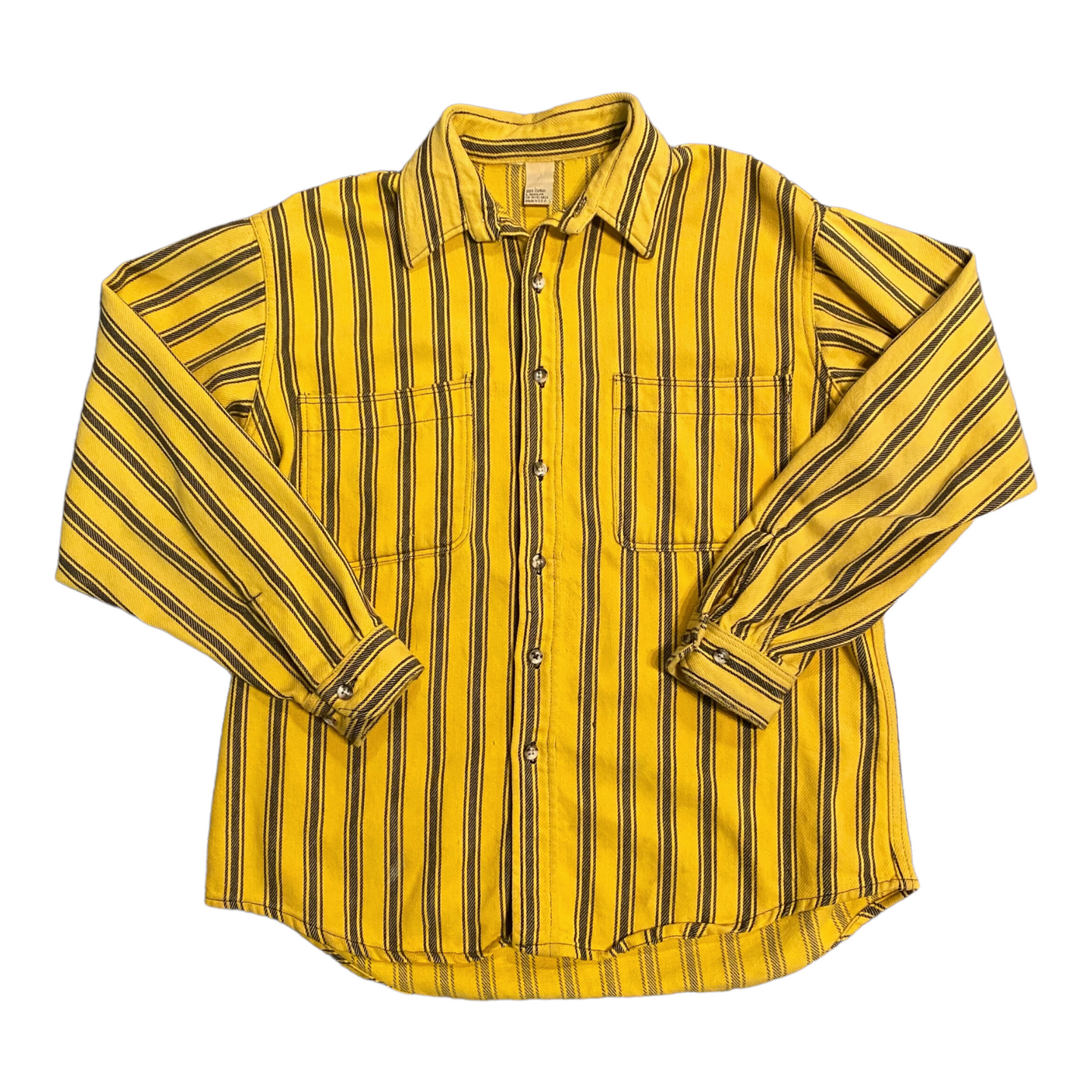 Black & Yellow Striped Overshirt L