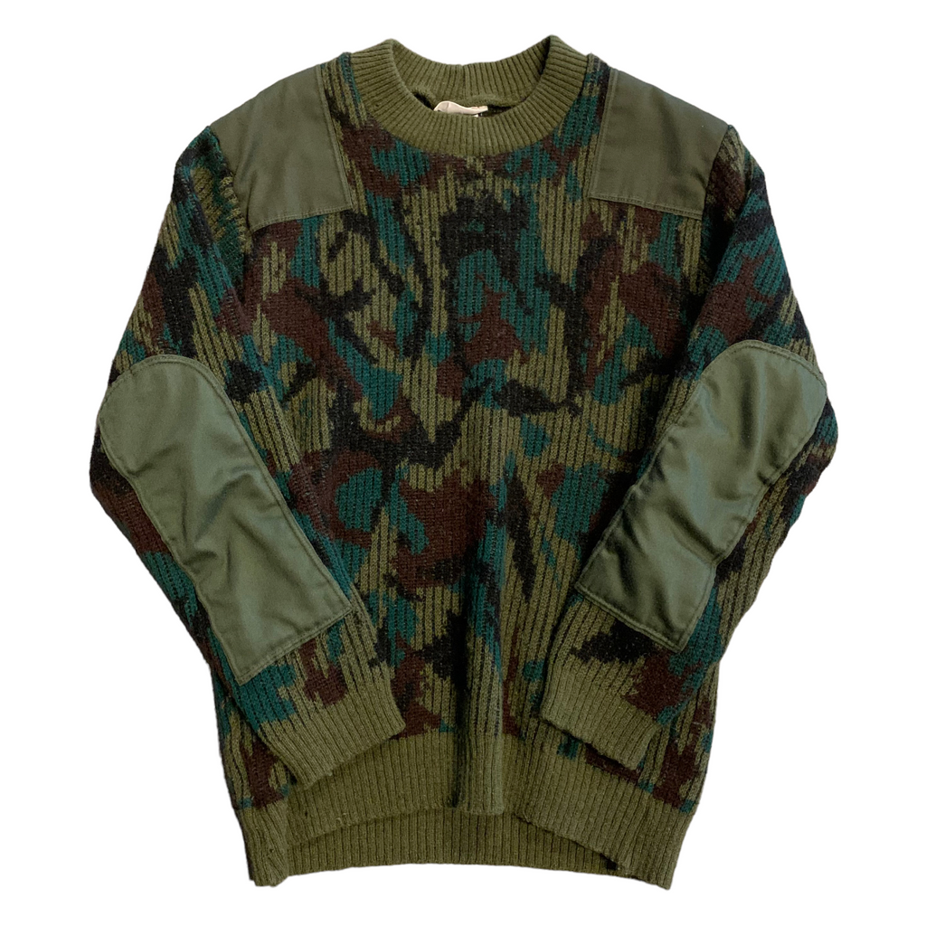 80s Camo Wool Sweater L