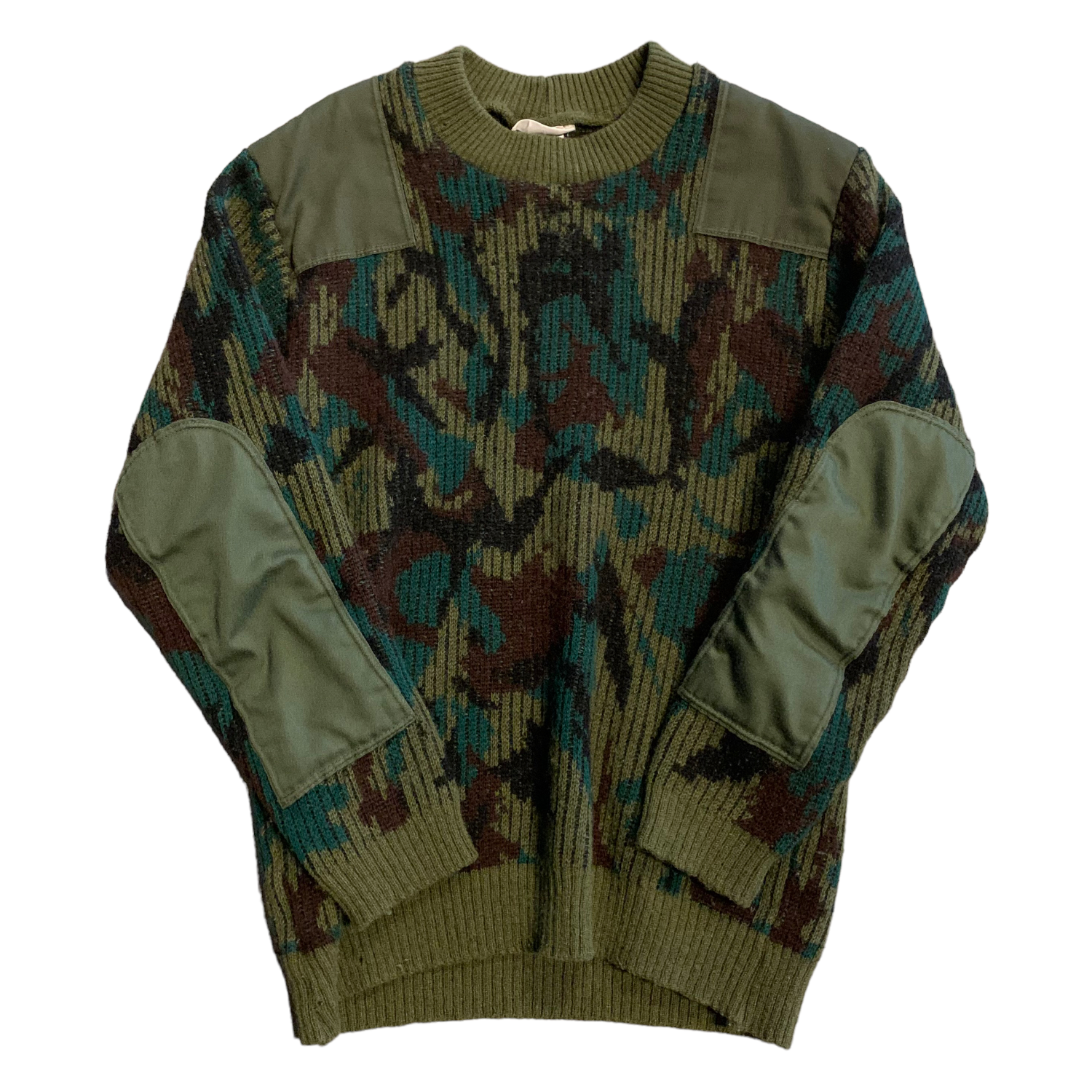 80s Camo Wool Sweater L