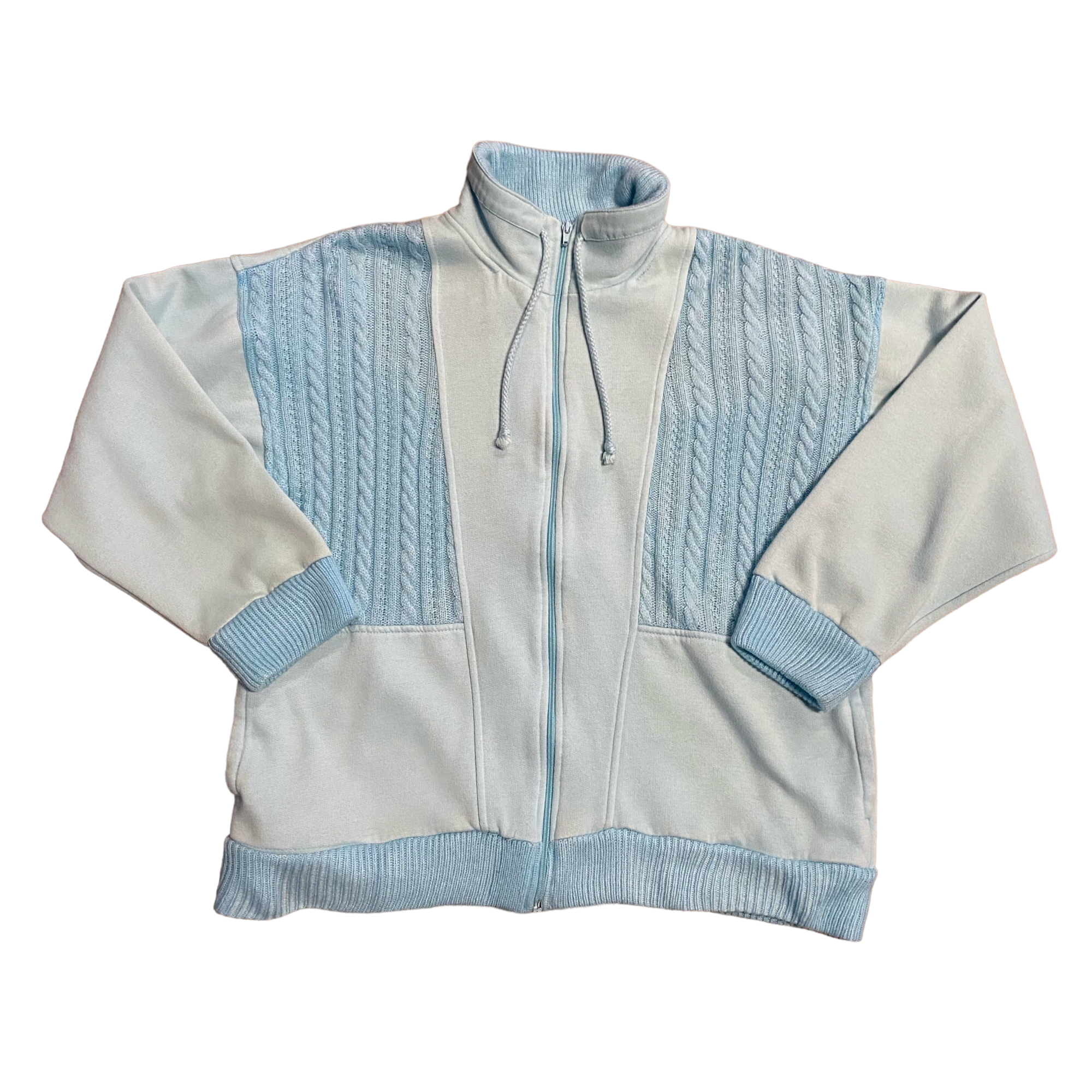 Panelled Knit Zip Up L