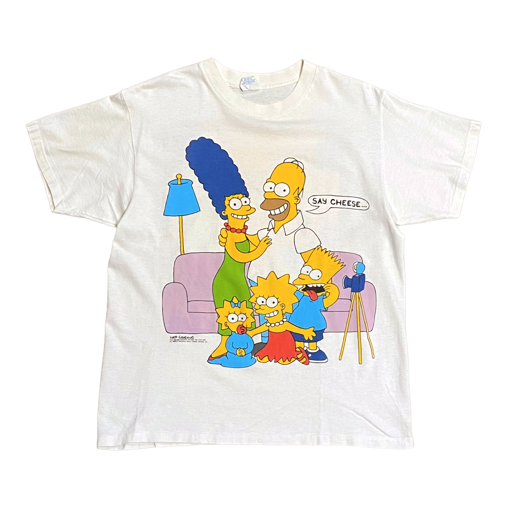 1989 The Simpsons Say Cheese Tee L